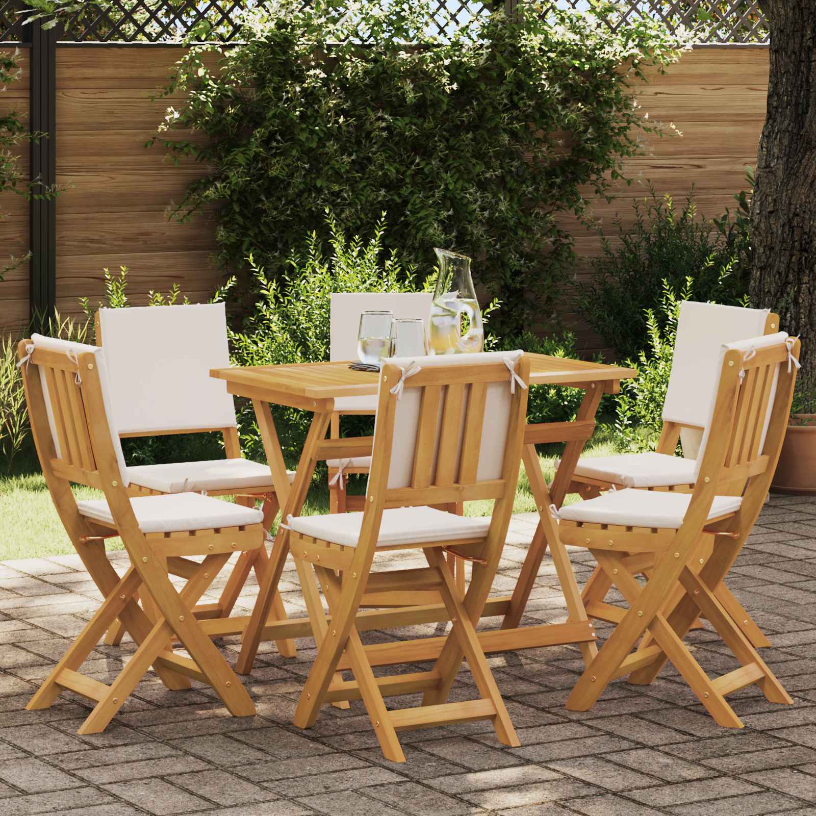 Utemöbler Bistro Stolar 6 pcs Gräddvit 38 x 46 x 85 cm
