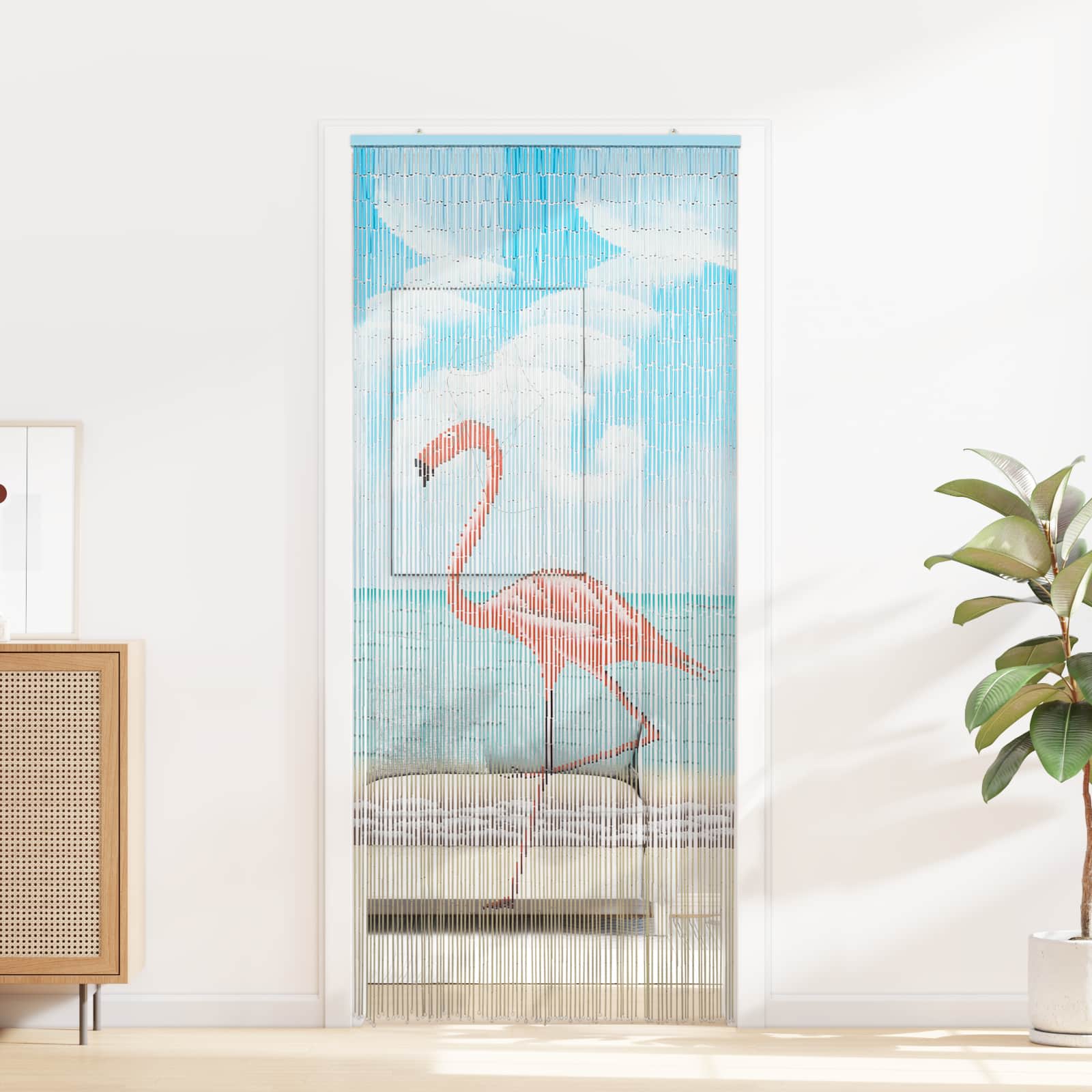Insektsdörrgardin flerfärgad 200 x 90 cm Bambu