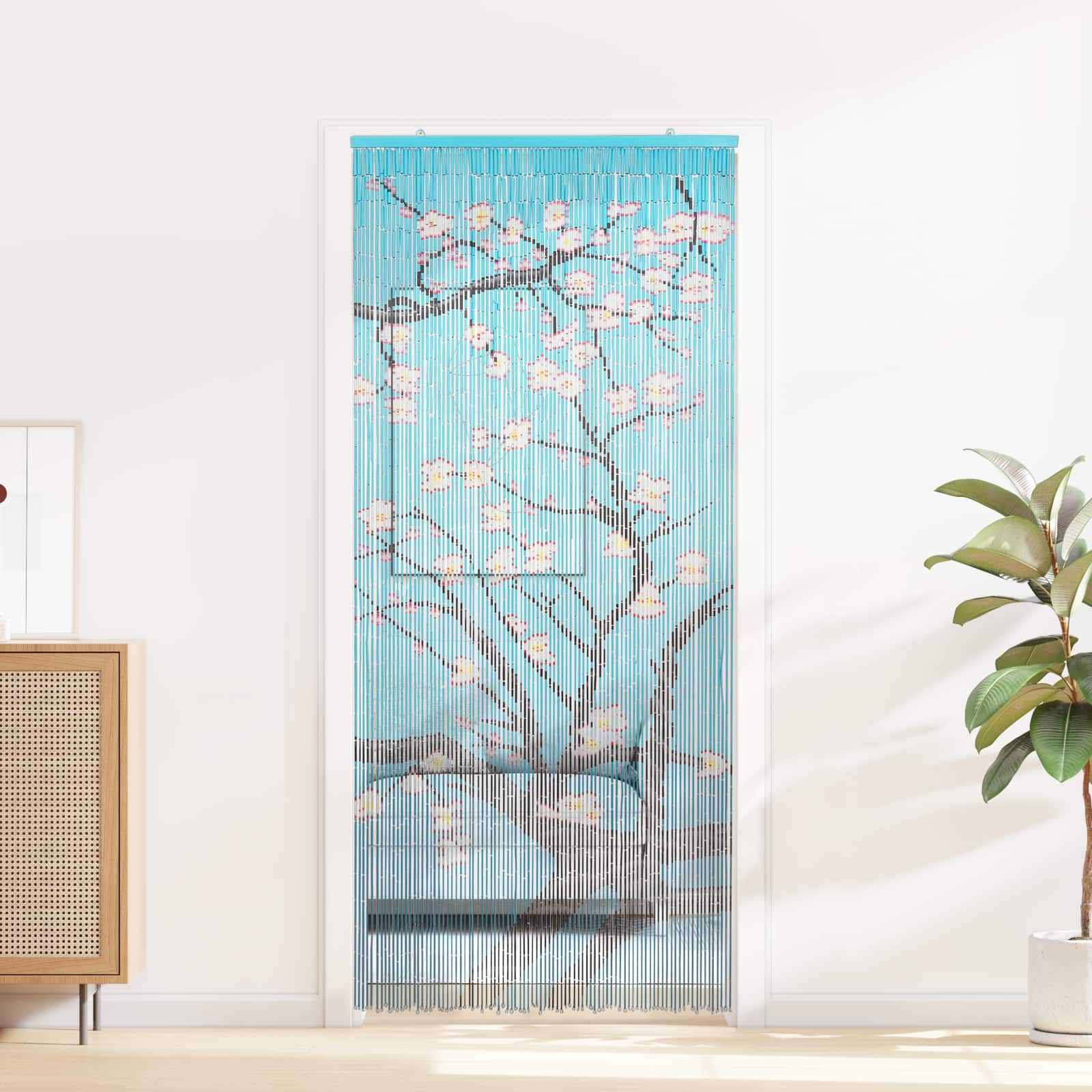 Insektsdörrgardin flerfärgad 200 x 90 cm Bambu