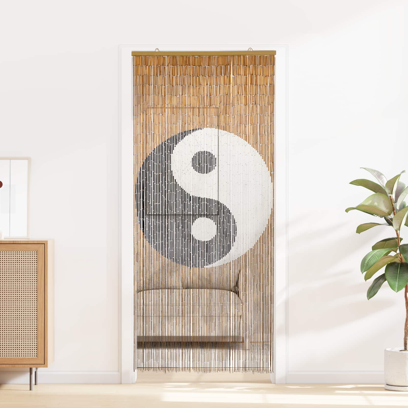 Insektsdörrgardin flerfärgad 200 x 90 cm Bambu