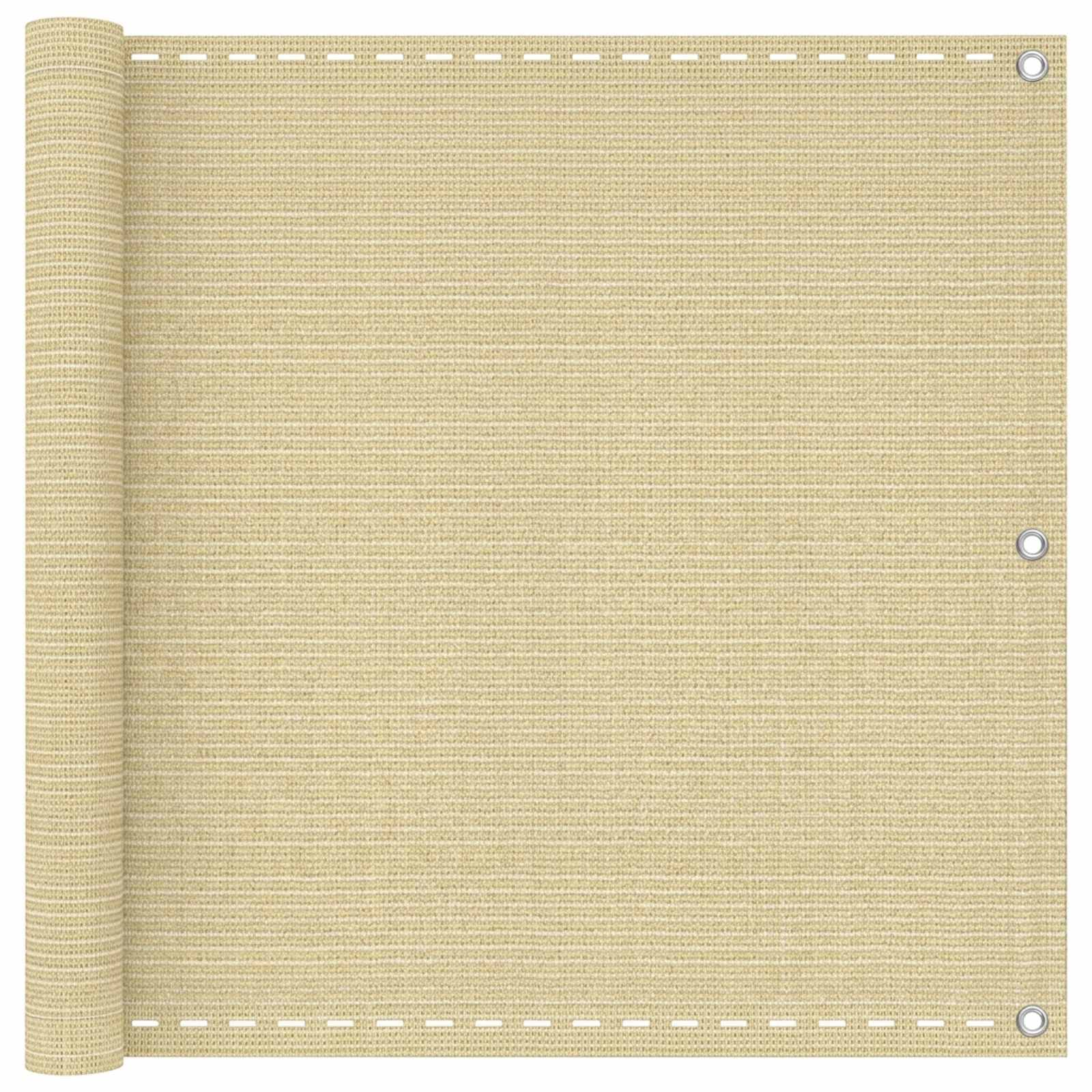 Balkong Skärm Beige 75 x 700 cm HDPE och Aluminium