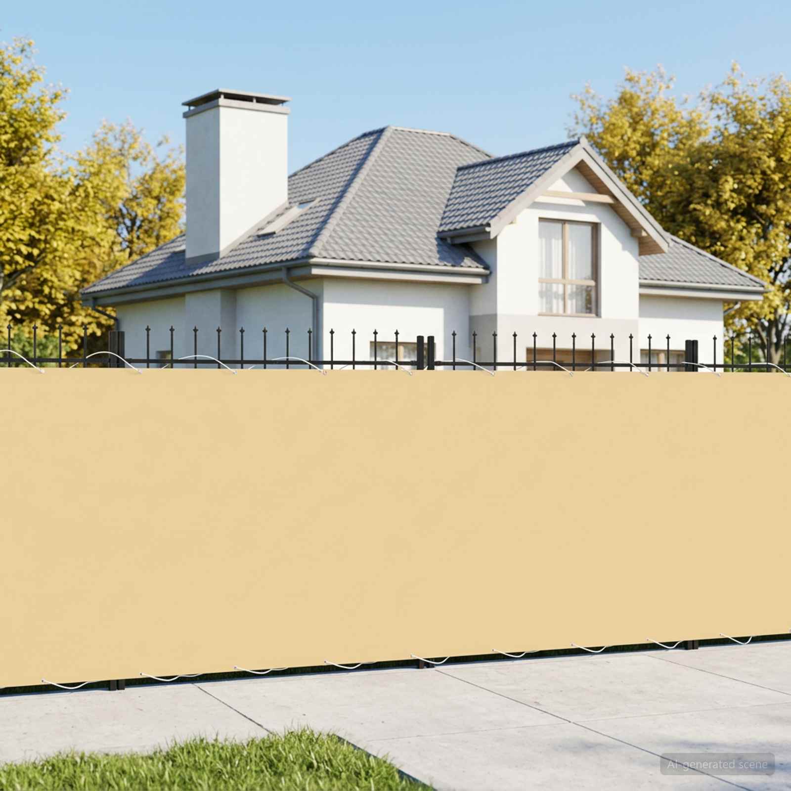 Balkongskärm 200 x 800 cm Tyg med PU-beläggning Sand