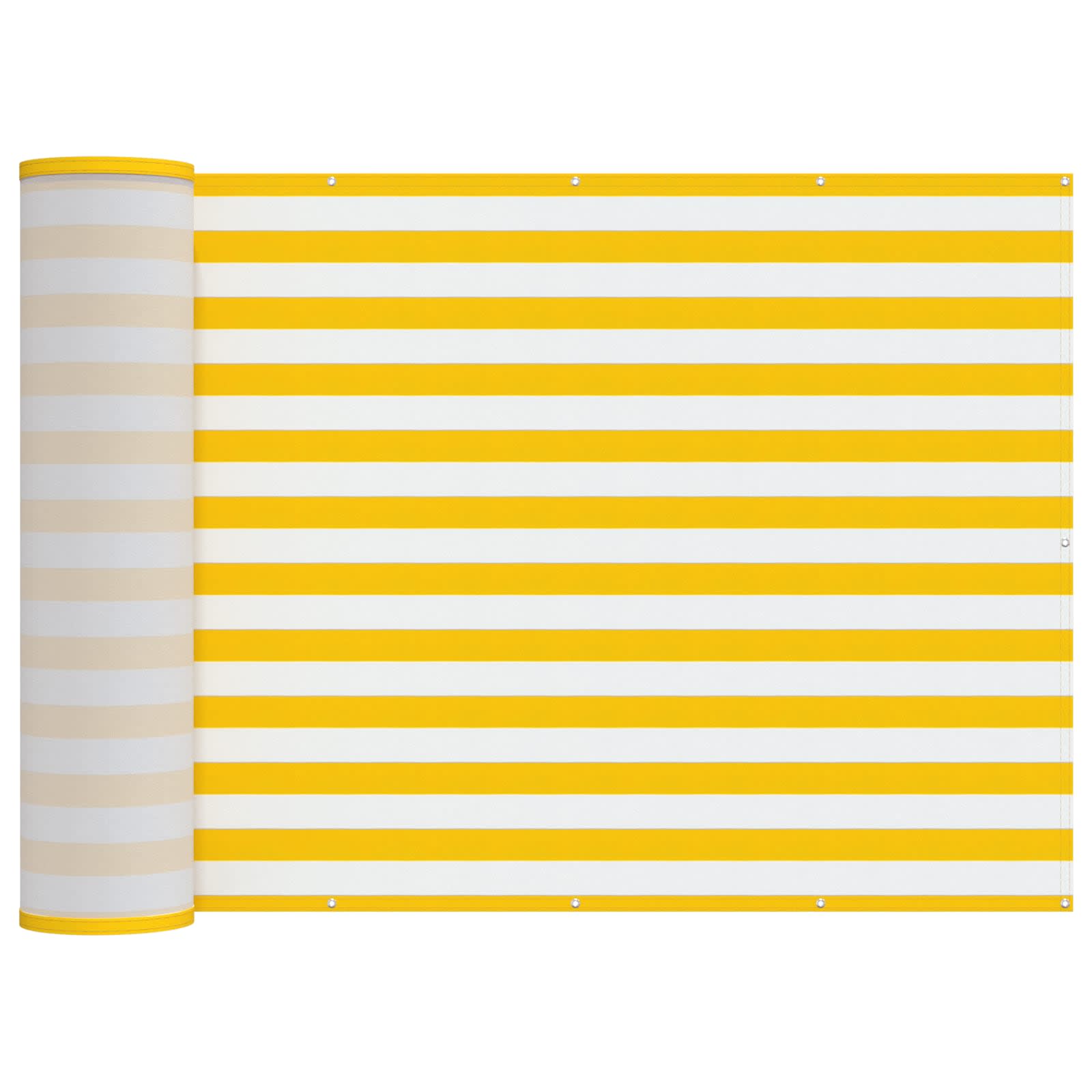 Balkongskärm 200 x 200 cm Tyg med PU-beläggning Gul och Vit