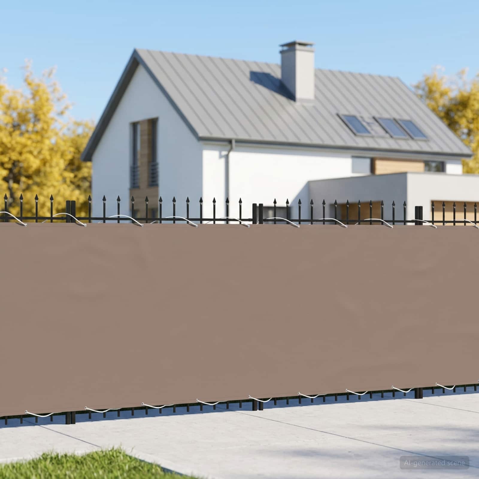 Balkongskärm 200 x 1000 cm Tyg med PU-beläggning Taupe