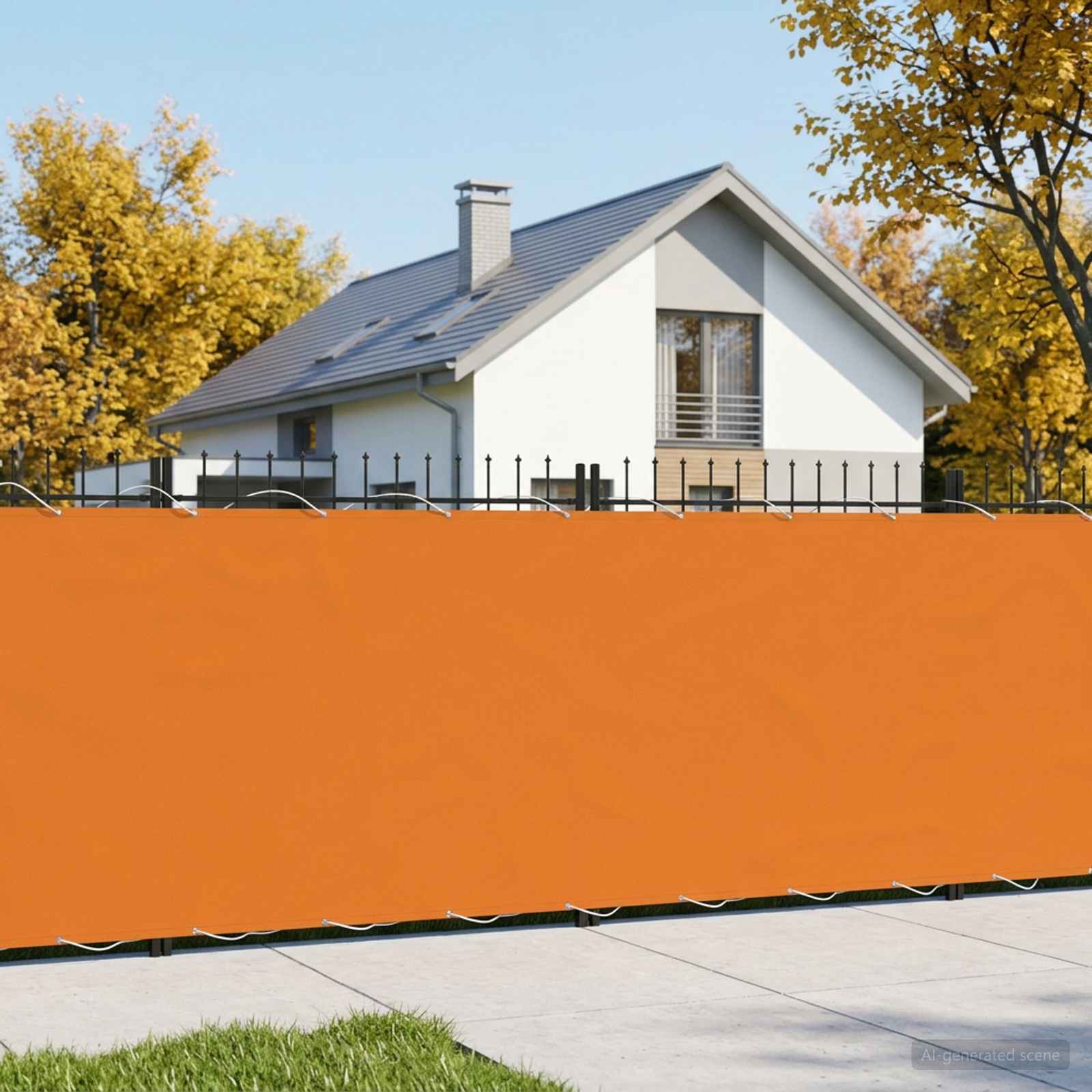 Balkongskärm 150 x 800 cm Tyg med PU-beläggning Orange