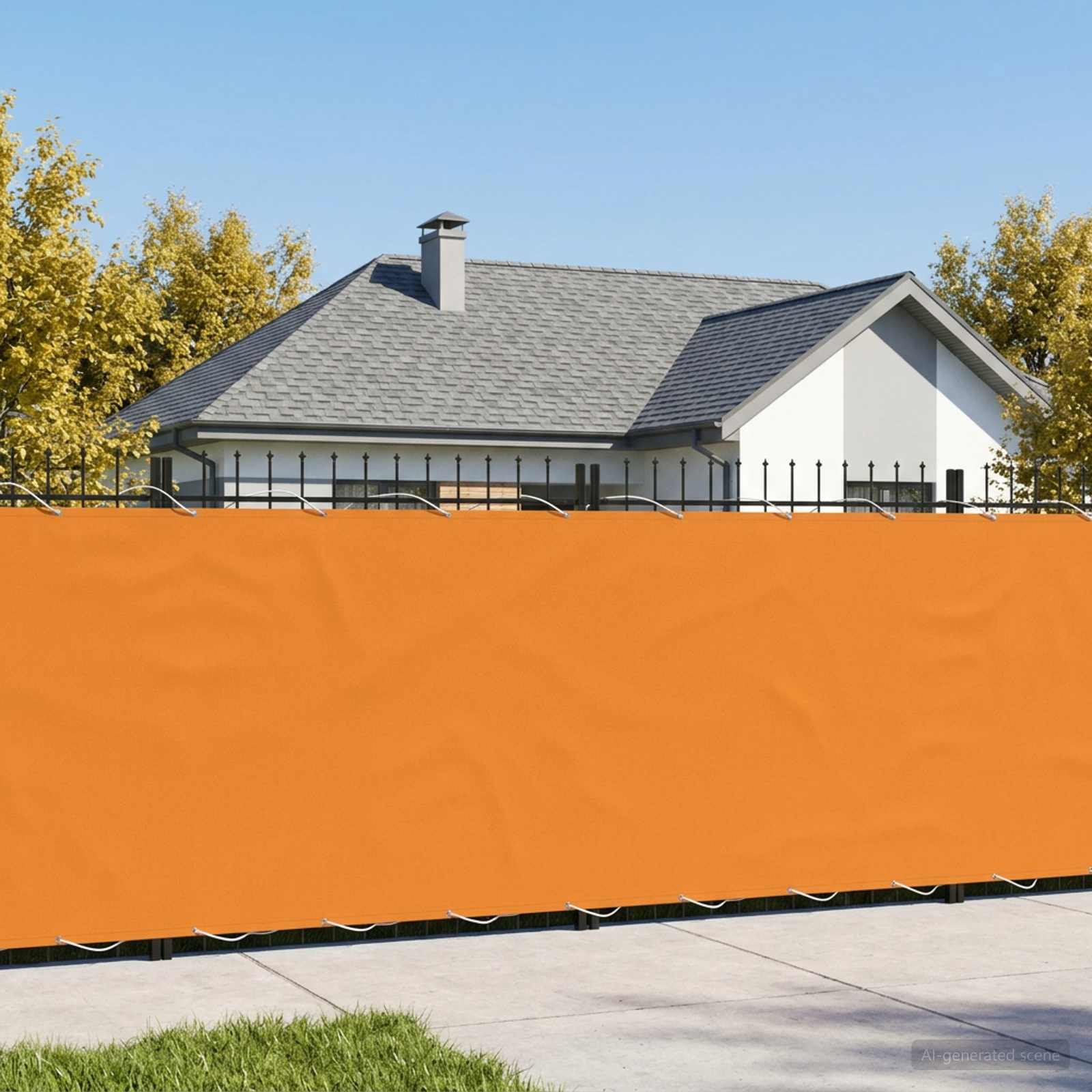 Balkongskärm 200 x 1000 cm Tyg med PU-beläggning Orange