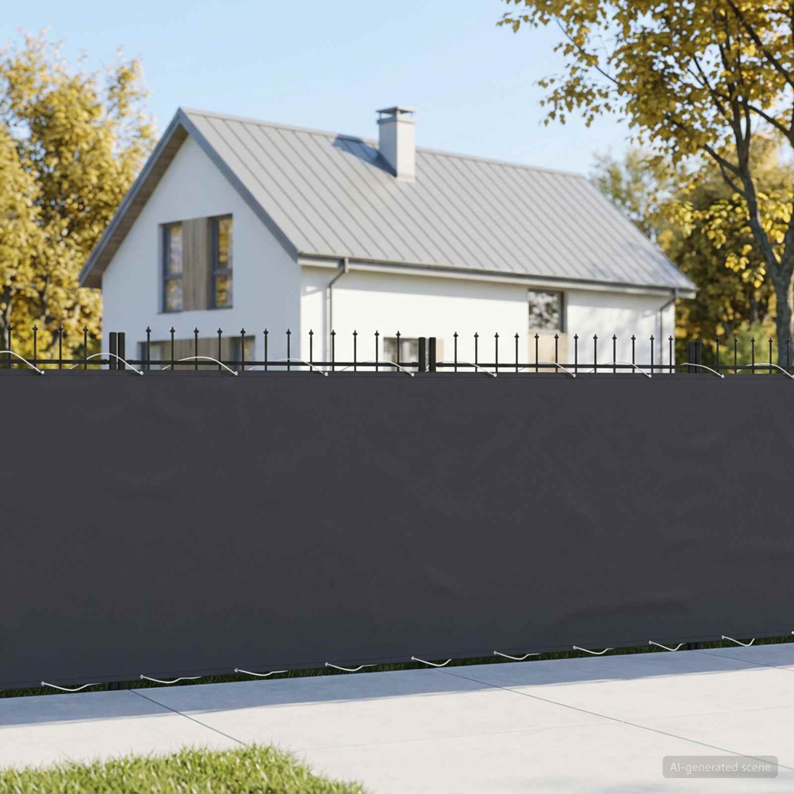 Balkongskärm 150 x 600 cm Tyg med PU-beläggning Svart