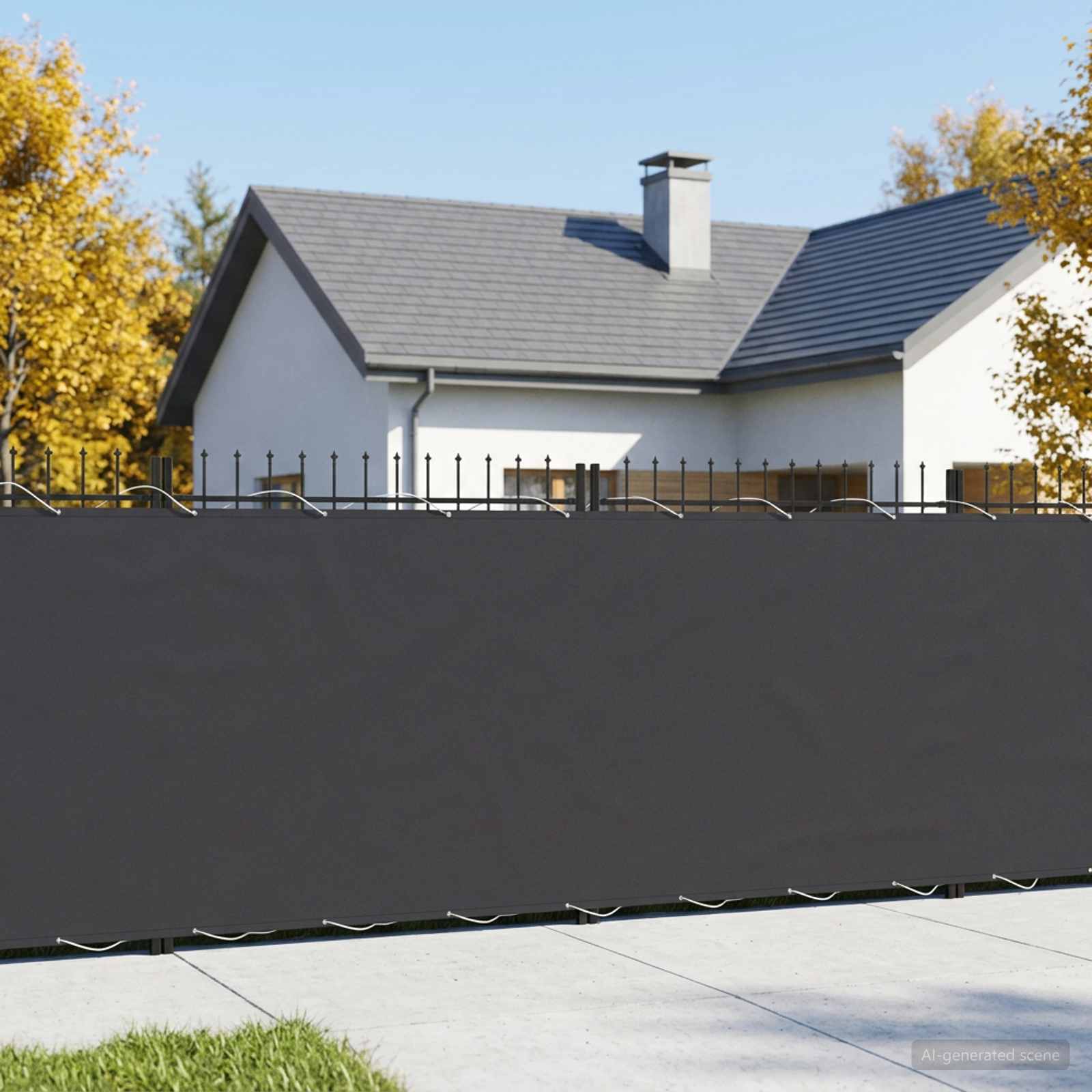 Balkongskärm 200 x 700 cm Tyg med PU-beläggning Svart