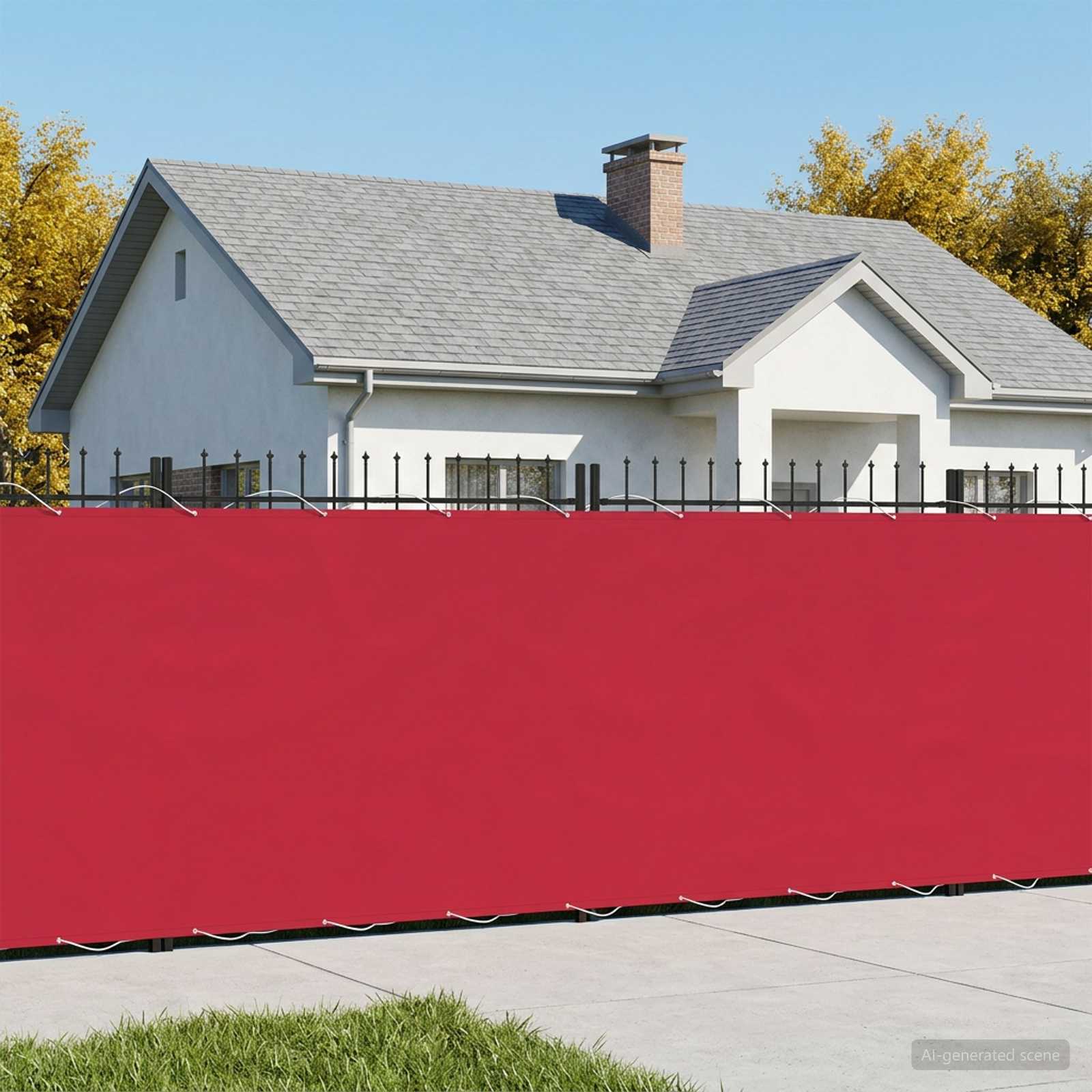 Balkongskärm 150 x 1000 cm Tyg med PU-beläggning Vinröd