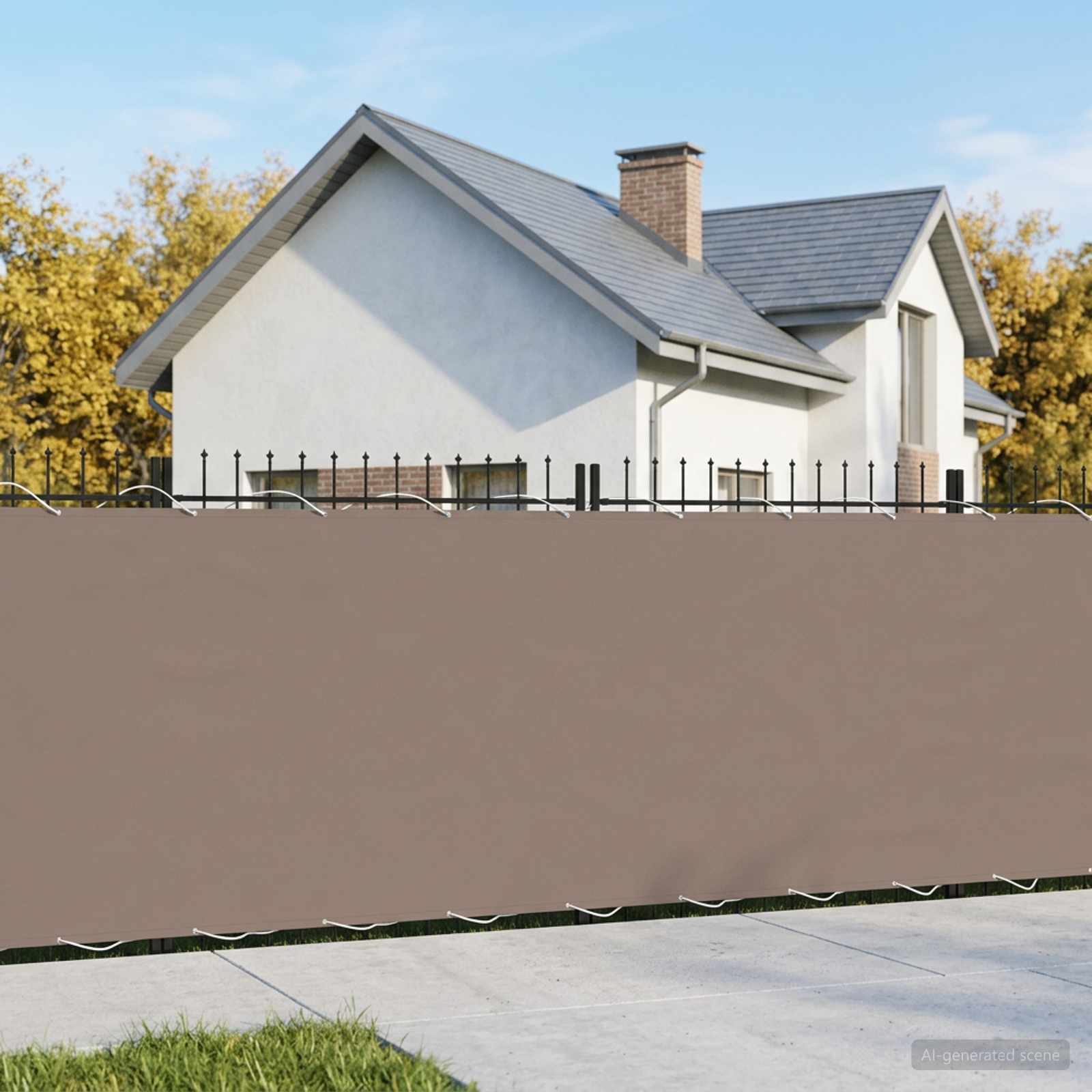 Balkongskärm 1,5 x 25 m Tyg med PU-beläggning Taupe