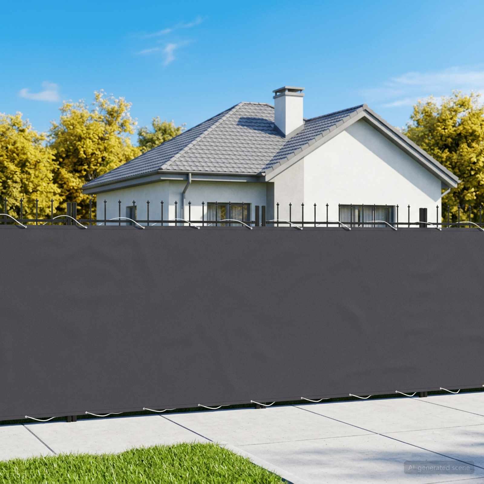 Balkongskärm 1,5 x 25 m Tyg med PU-beläggning Svart