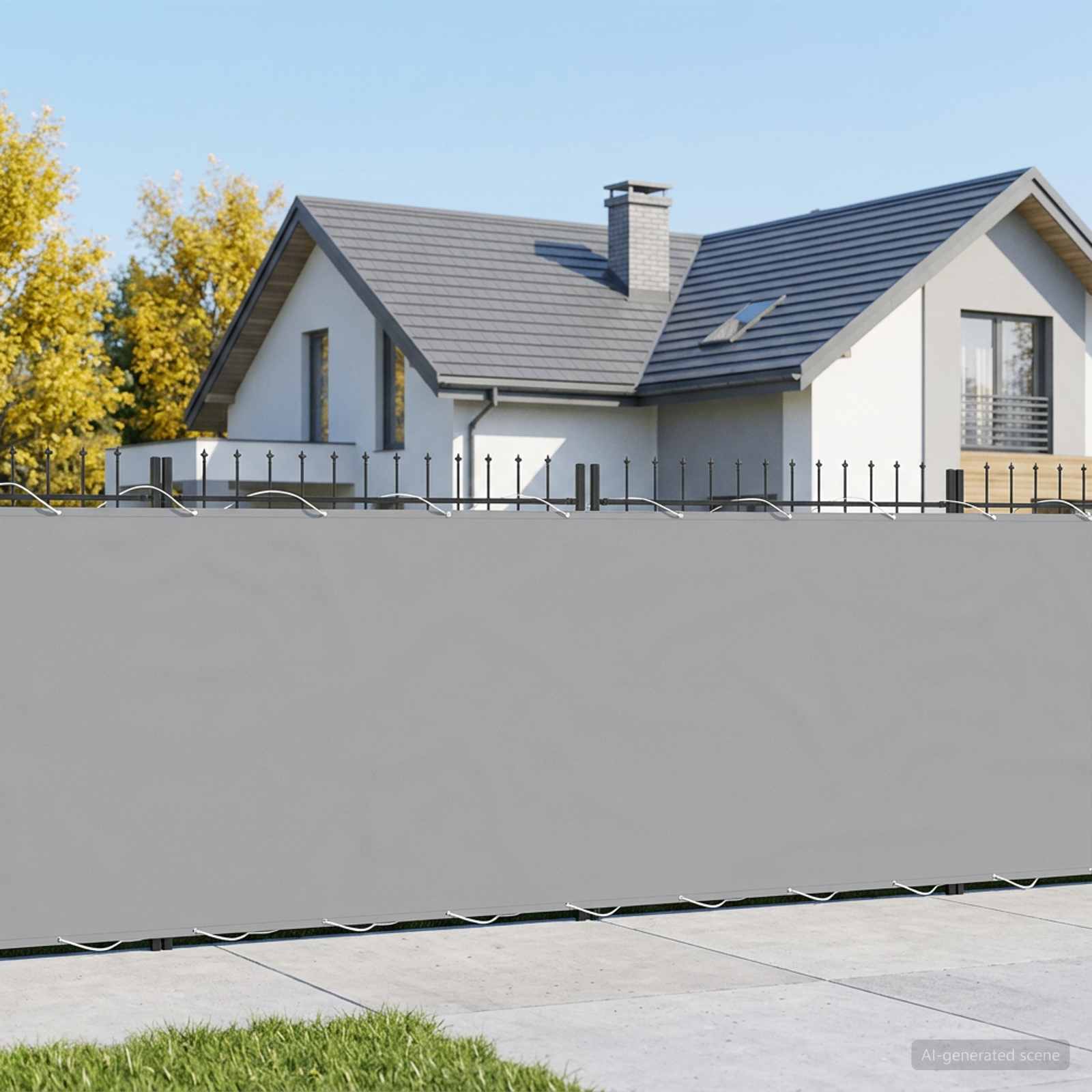 Balkongskärm 1,8 x 25 m Tyg med PU-beläggning Ljusgrå