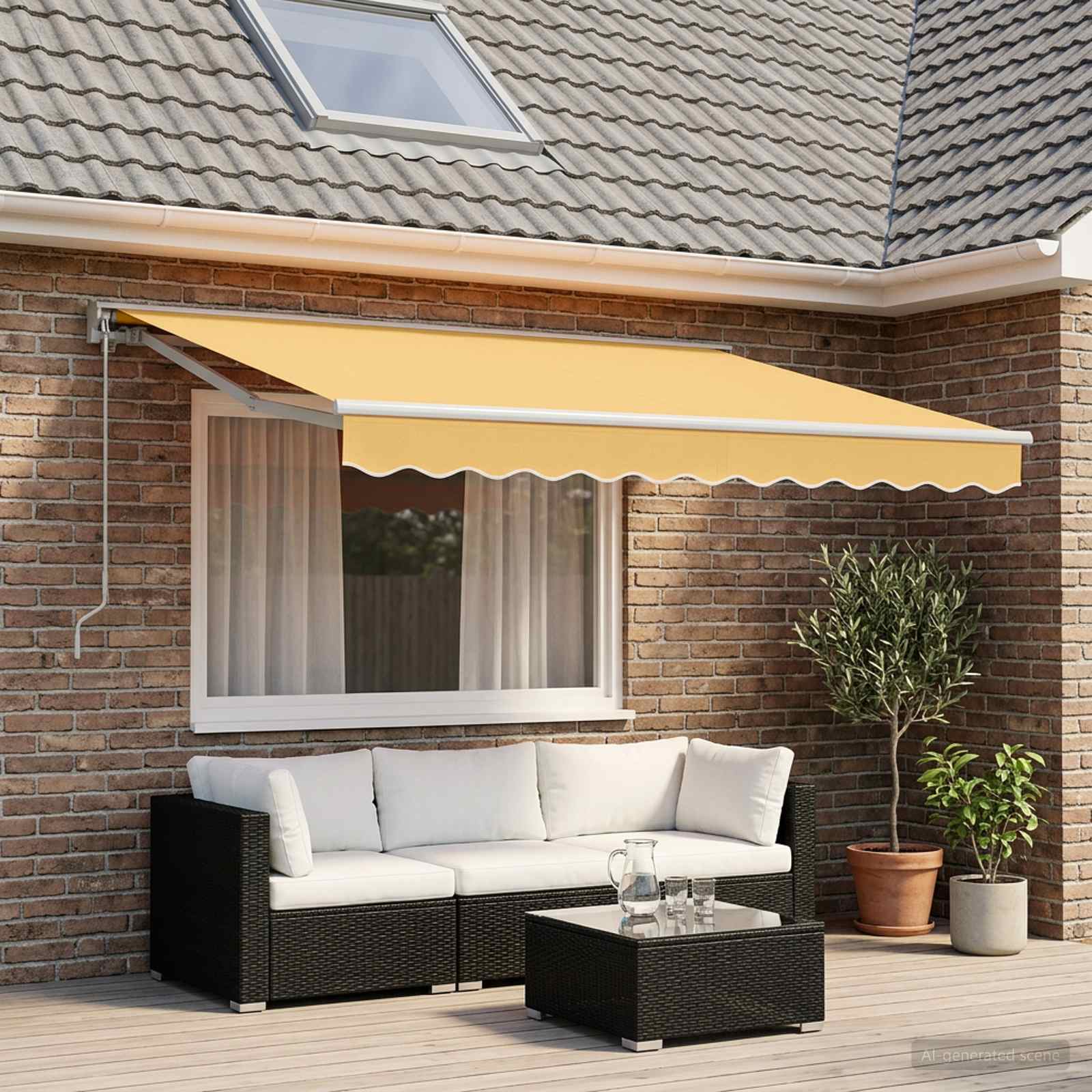 Utdragbar markis Sand 2,5 x 2 m Polyester och aluminium