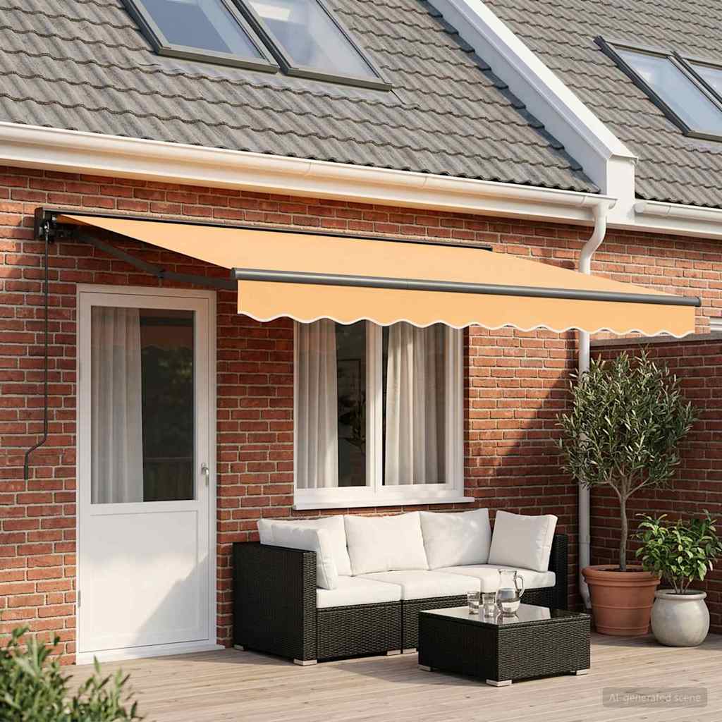 Utdragbar markis Sand 4,5 × 3 m Polyester och aluminium
