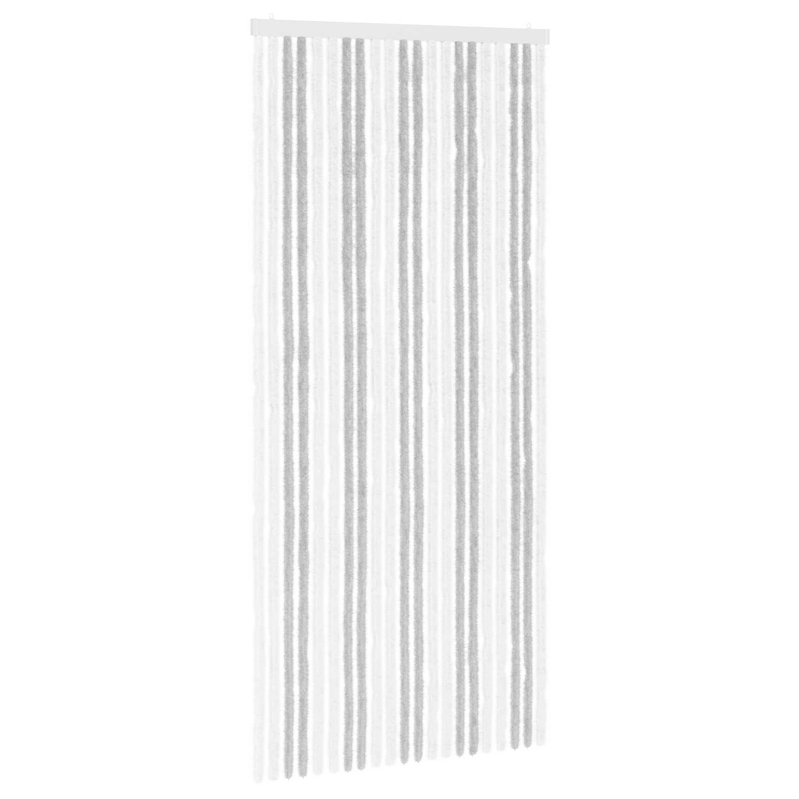 Insektsgardin Chenille Ljusgrå och vit. 90 x 200 cm 100% PP