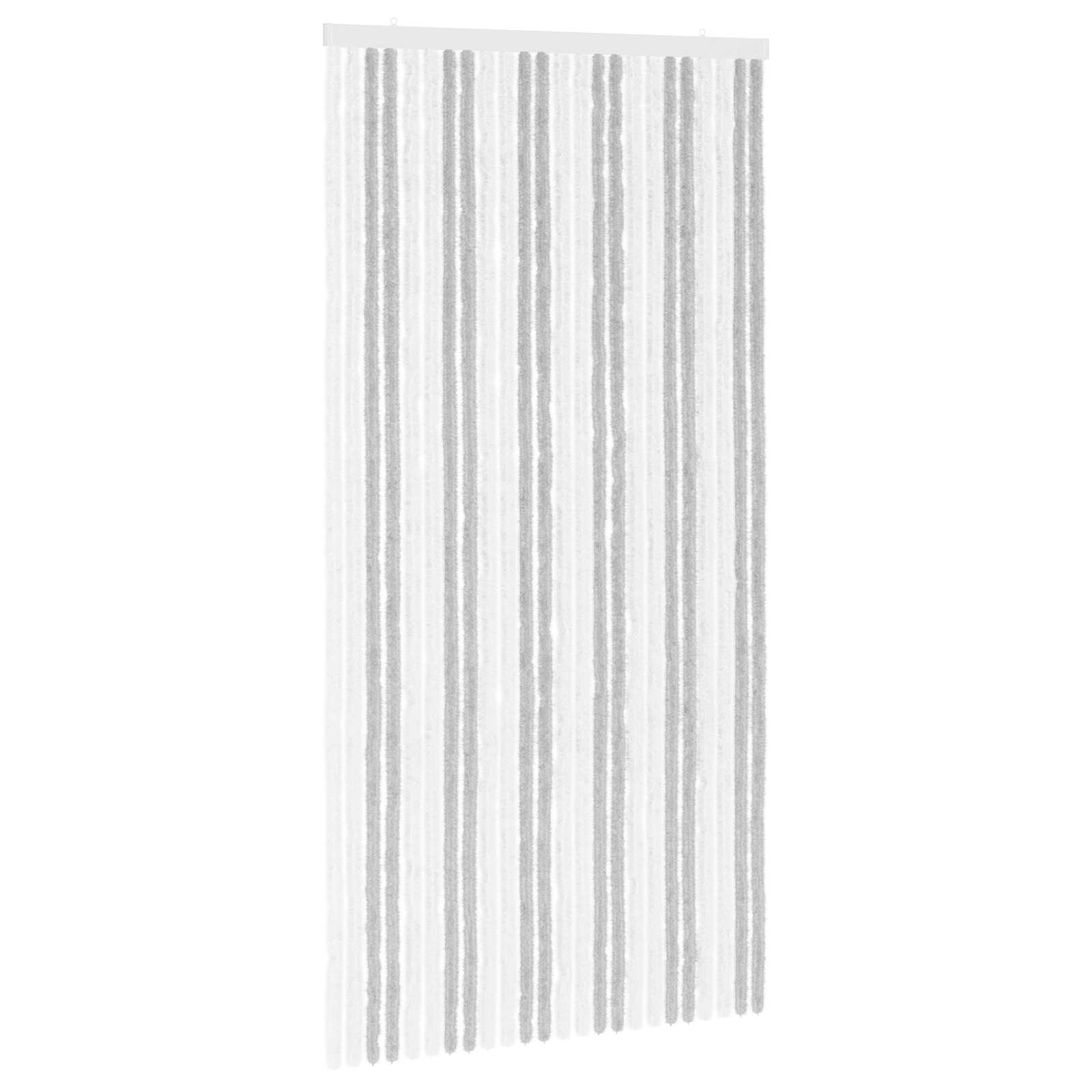 Insektsgardin Chenille Ljusgrå och vit. 100 x 200 cm 100% PP