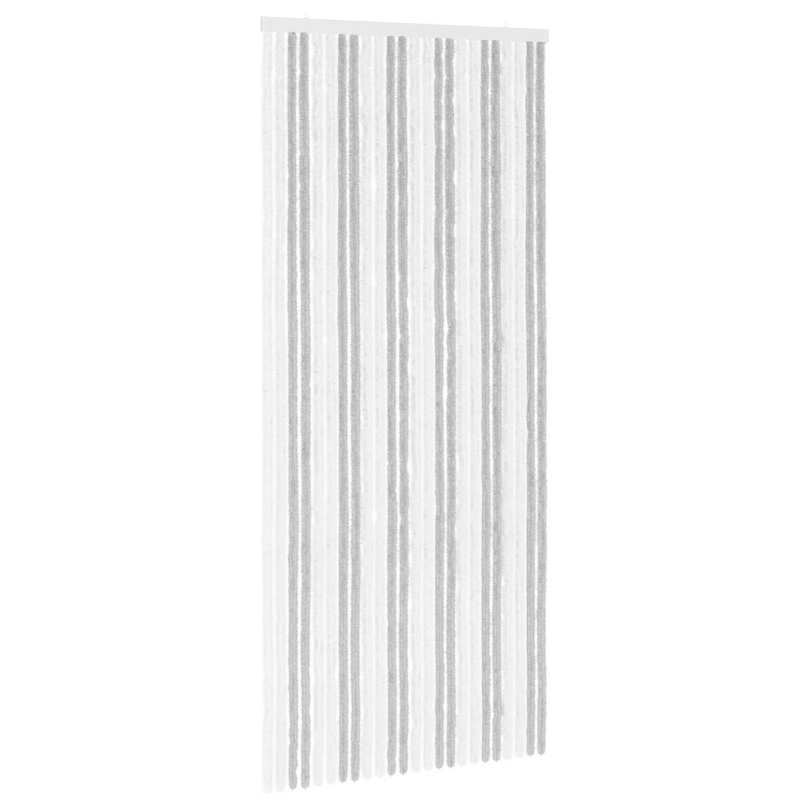 Insektsgardin Chenille Ljusgrå och vit. 100 x 230 cm 100% PP