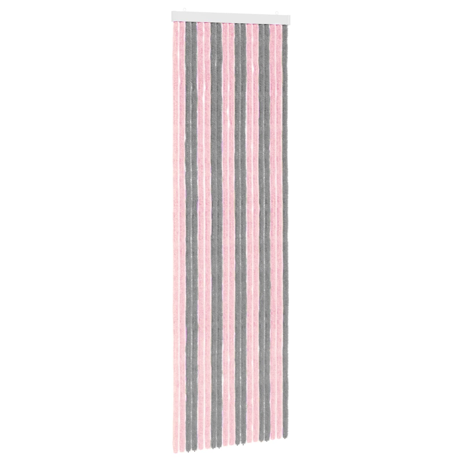 Insektsgardin Chenille Silvergrå och Rosa 56 x 185 cm 100% PP