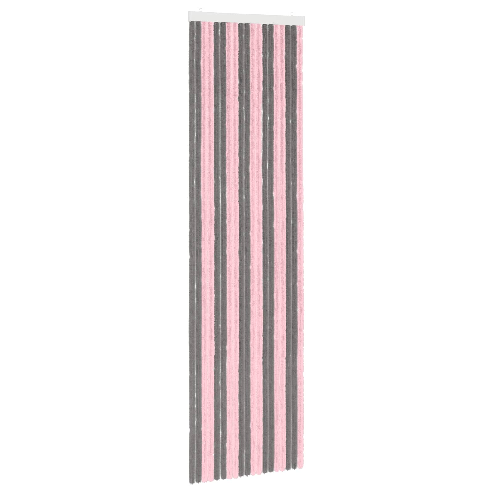 Insektsgardin Chenille Silvergrå och Rosa 56 x 200 cm 100% PP
