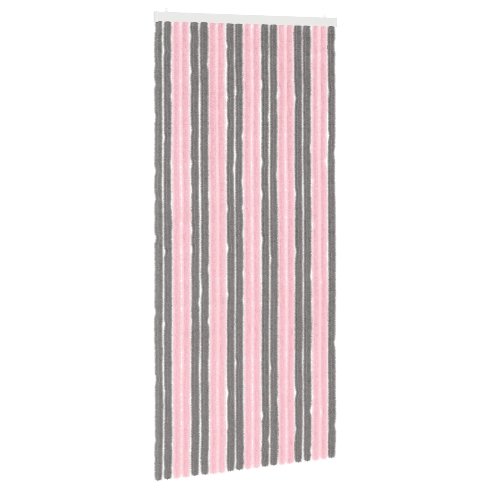 Insektsgardin Chenille Silvergrå och rosa 90 x 200 cm 100% PP