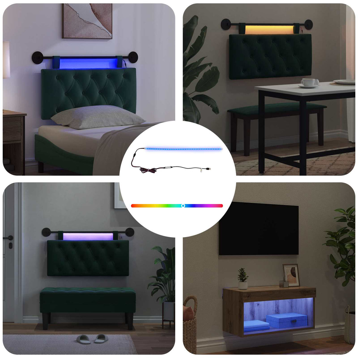 LED Band 55 cm Flerfärgsdesign PVC