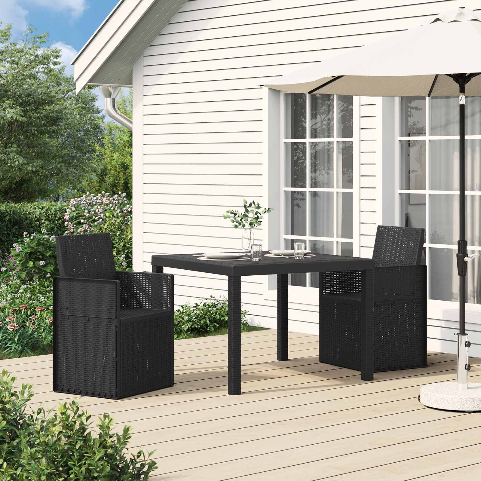 Trädgårdsmatstolar 2 pcs Antracit 53 x 47 x 88,5 cm PP