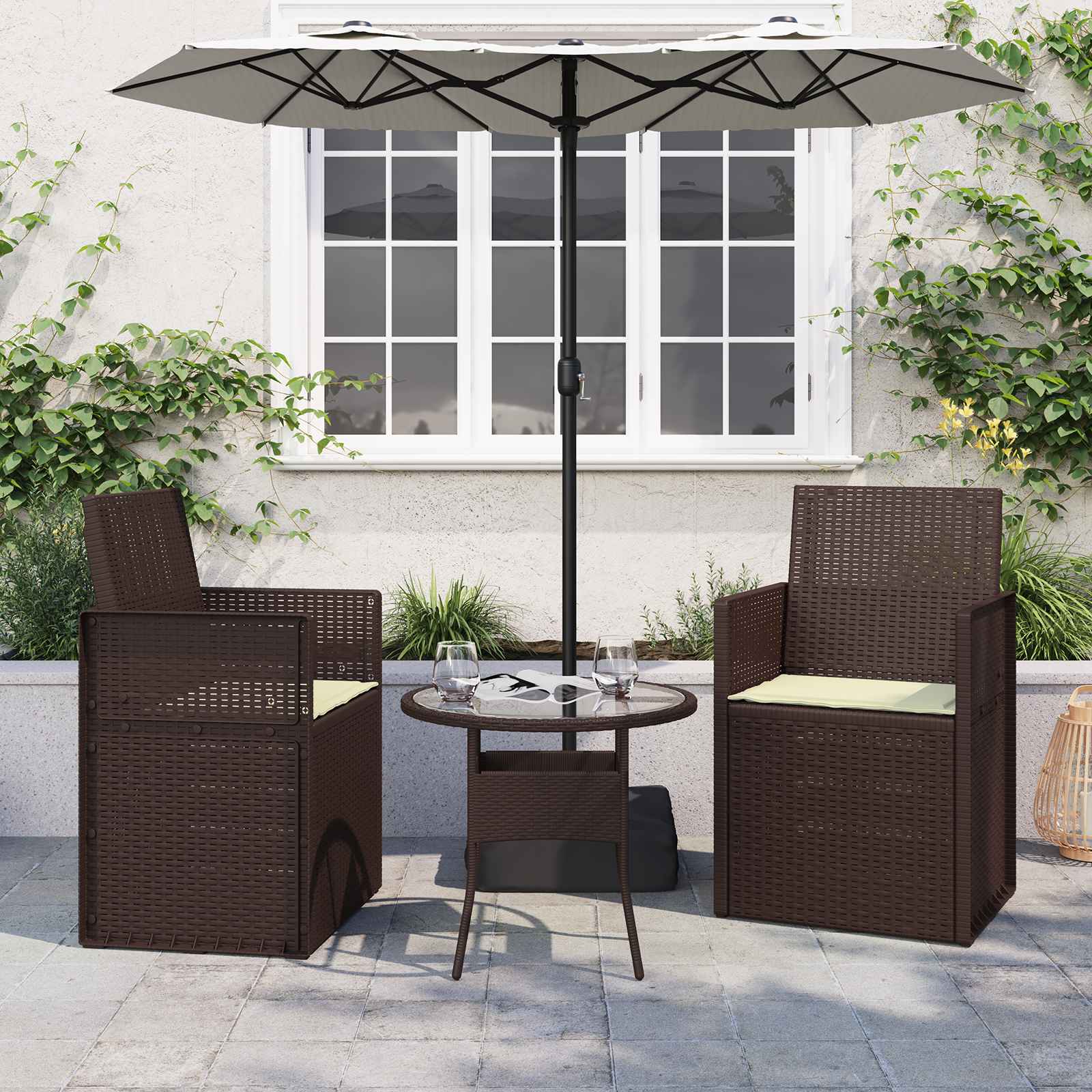 Sittkuddar 2 st Polyester Gräddvit 47 x 36 x 2 cm
