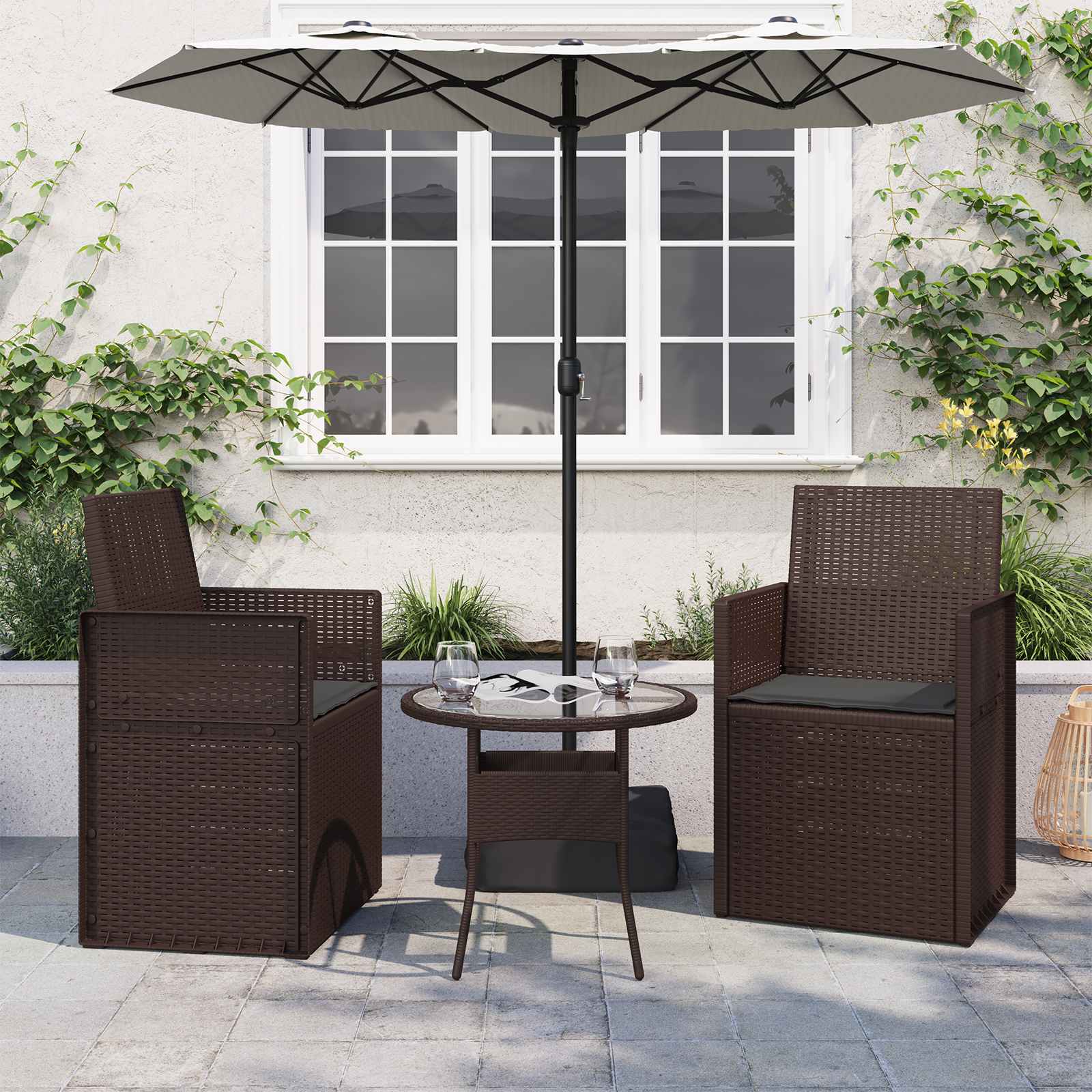 Sittkuddar 2 st Polyester Antracit 47 x 36 x 2 cm