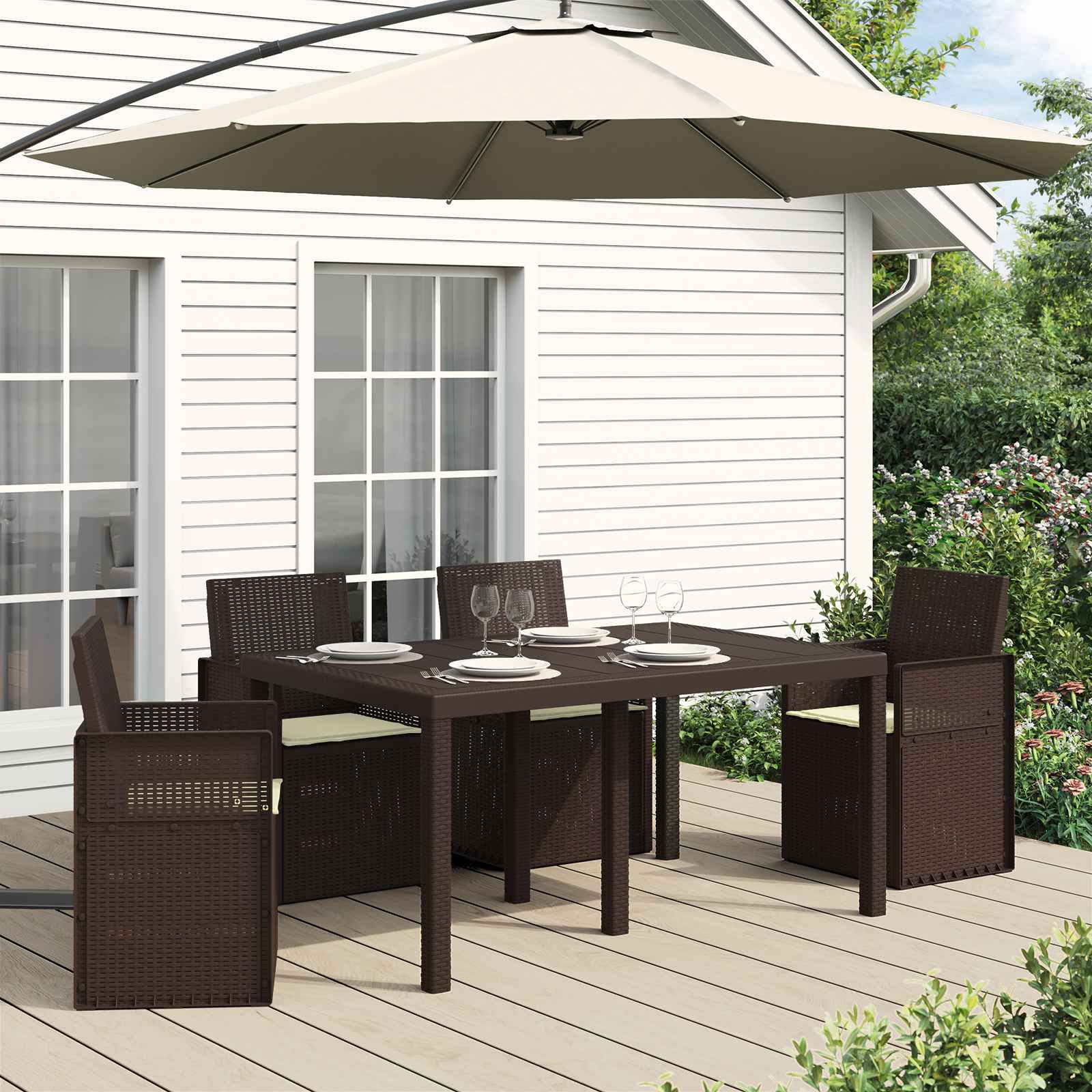 Sittkuddar 4 st Polyester Gräddvit 47 x 36 x 2 cm