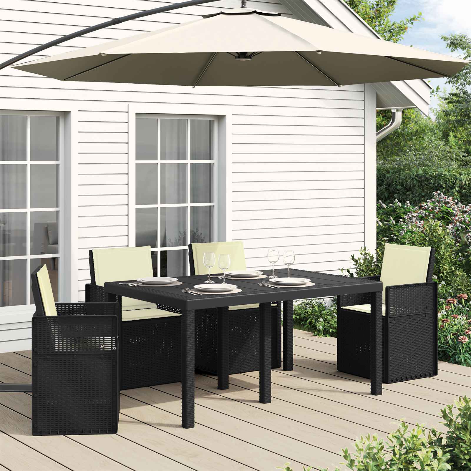 Sitt- och Ryggkuddar Polyester Gräddvit 47 x 45 x 2 cm