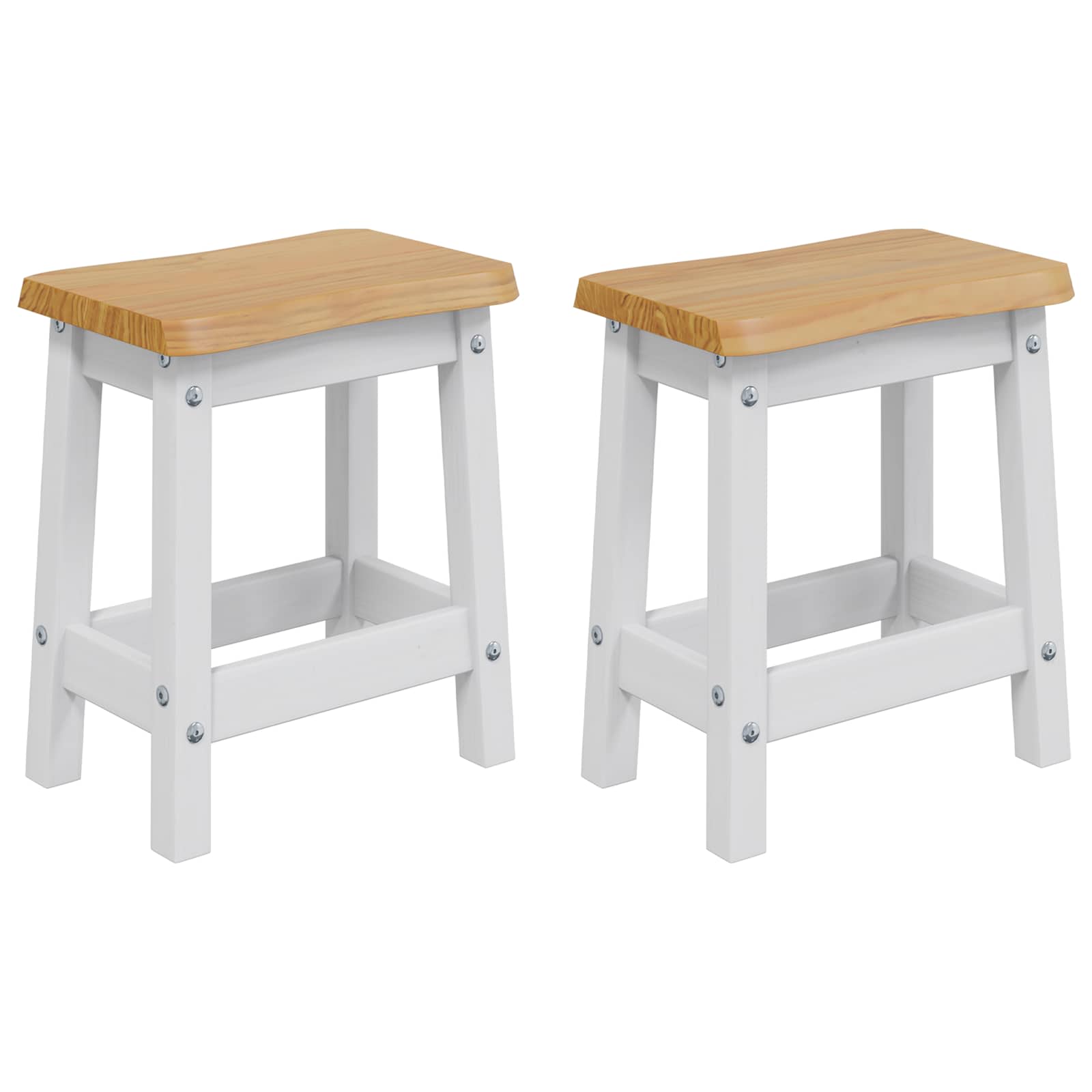 Barpall EKAI 2 st Vit 40 x 29 x 45,5 cm Massiv furu