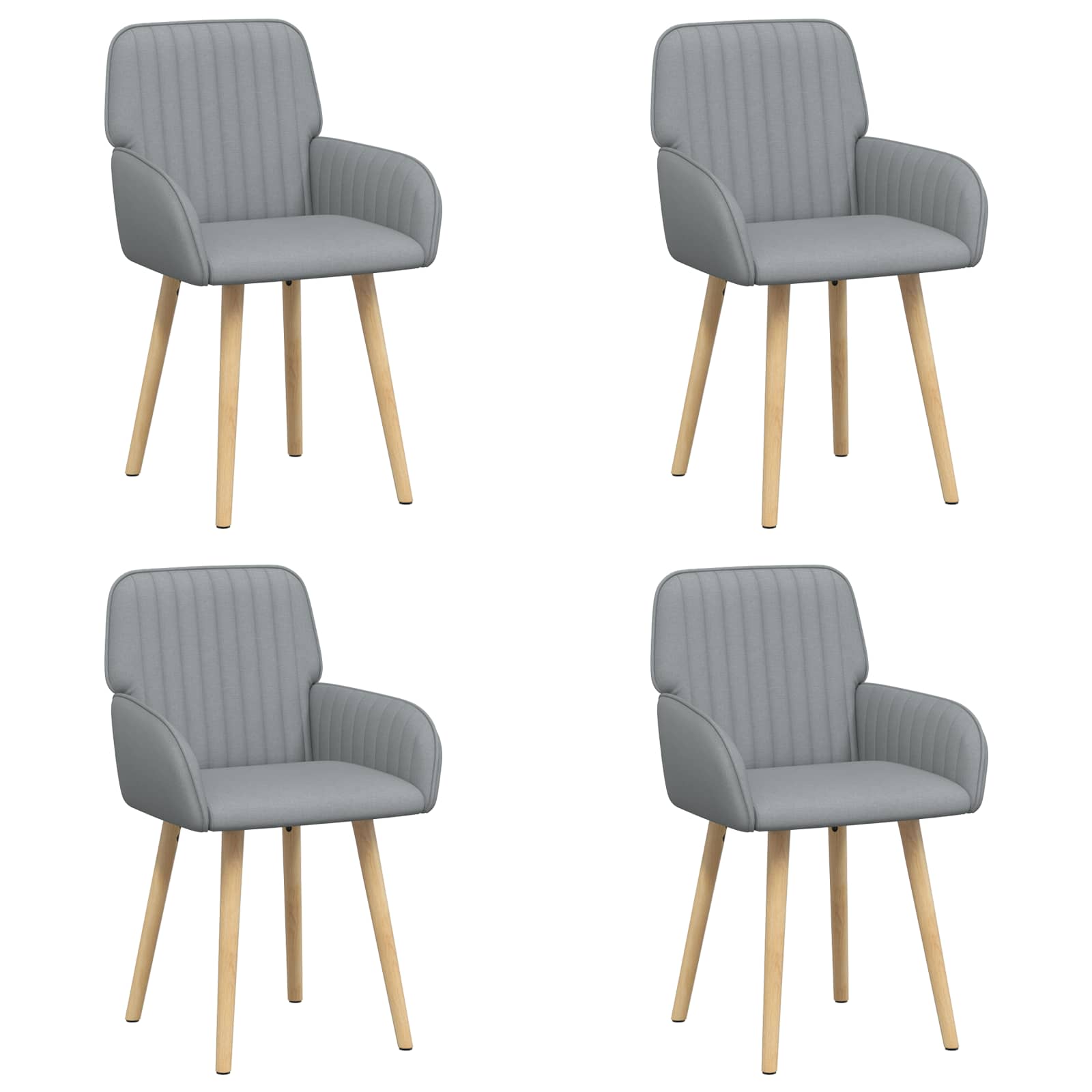 Matstolar 4 pcs Tyg Ljusgrå 56,5 x 50 x 87,5 cm