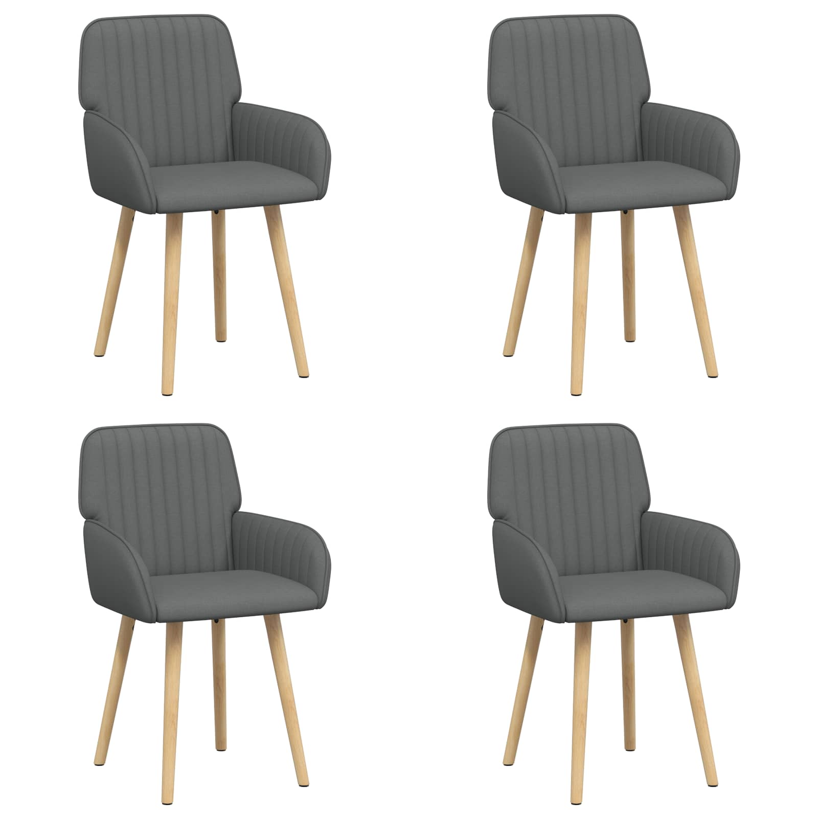 Matstolar 4 pcs Tyg Mörkgrå 56,5 x 50 x 87,5 cm