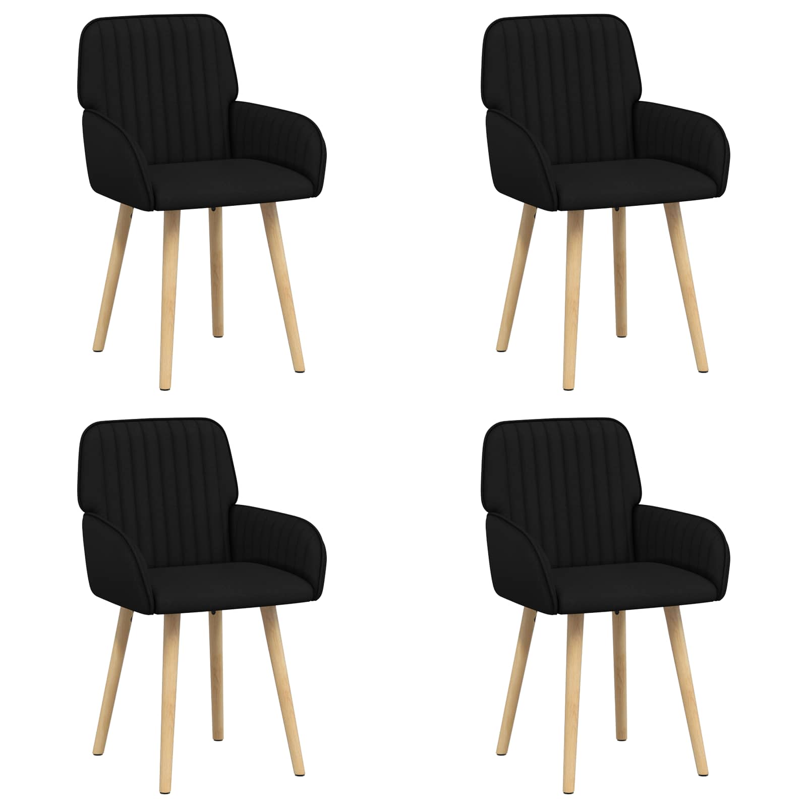 Matstolar 4 pcs Tyg Svart 56,5 x 50 x 87,5 cm