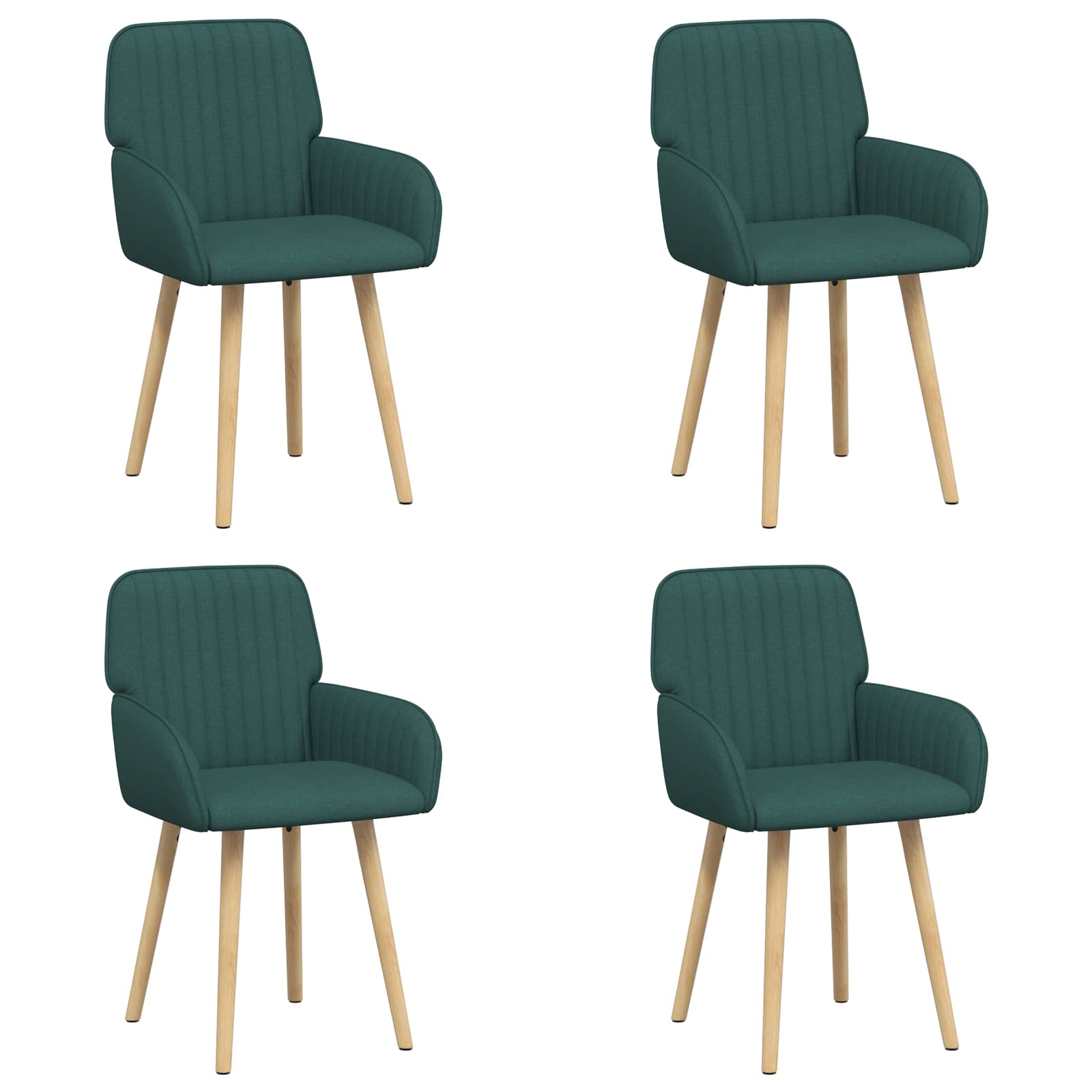 Matstolar 4 pcs Tyg Mörkgrön 56,5 x 50 x 87,5 cm