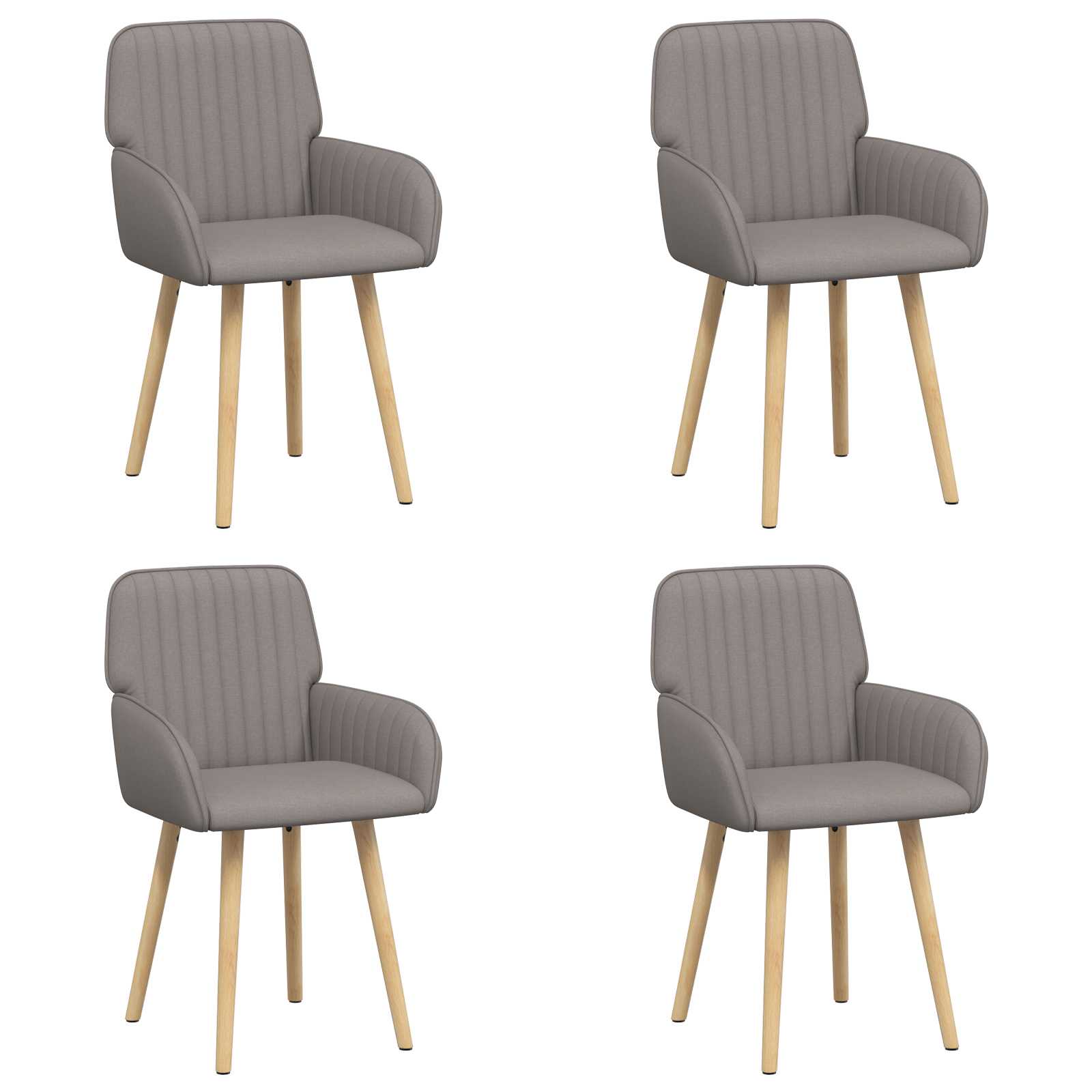Matstolar 4 pcs Tyg Taupe 56,5 x 50 x 87,5 cm