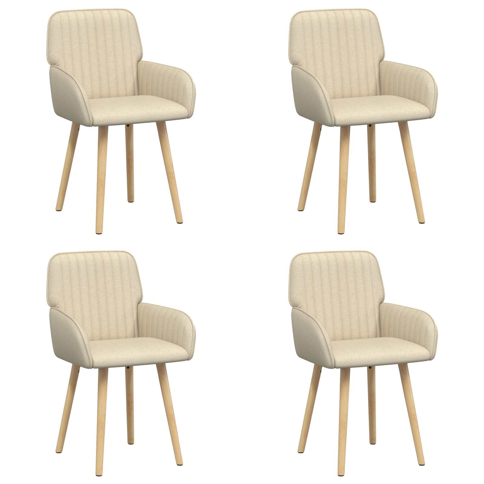 Matstolar 4 pcs Tyg Gräddvit 56,5 x 50 x 87,5 cm