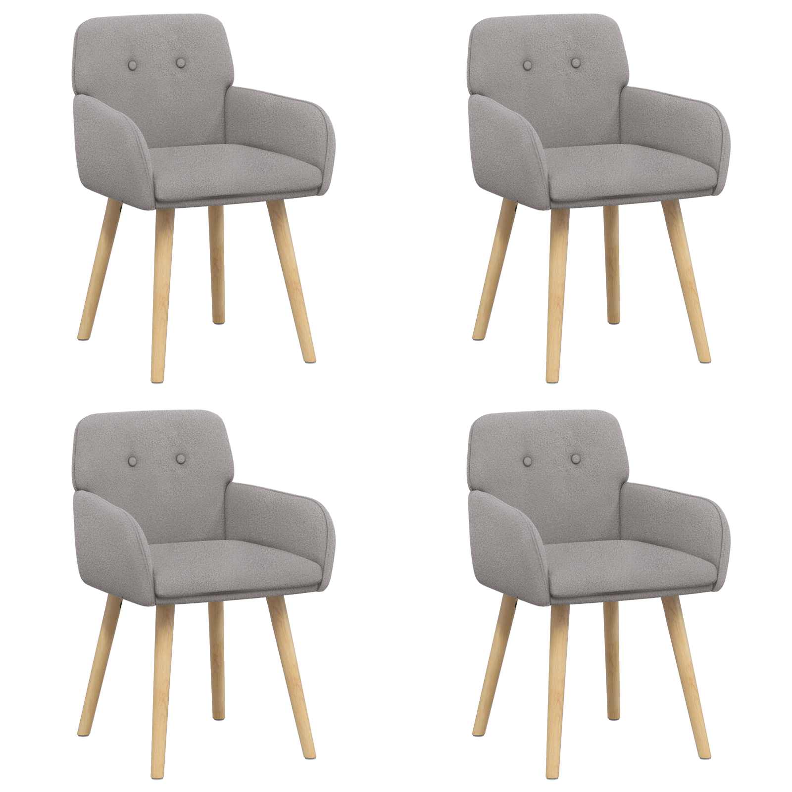 Matstolar 4 pcs Bouclé Ljusgrå 59 x 57 x 85 cm