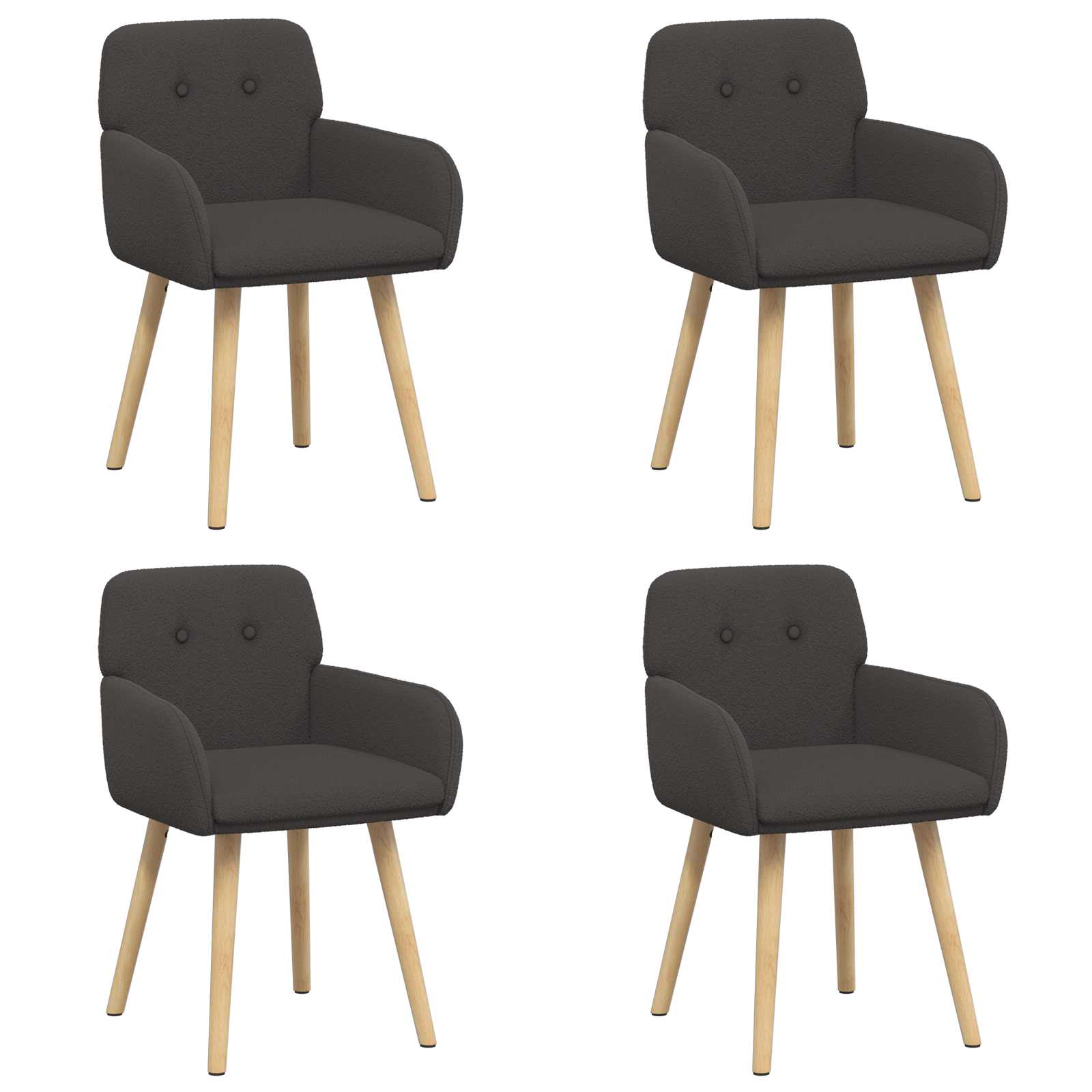 Matstolar 4 pcs Bouclé Mörkgrå 59 x 57 x 85 cm