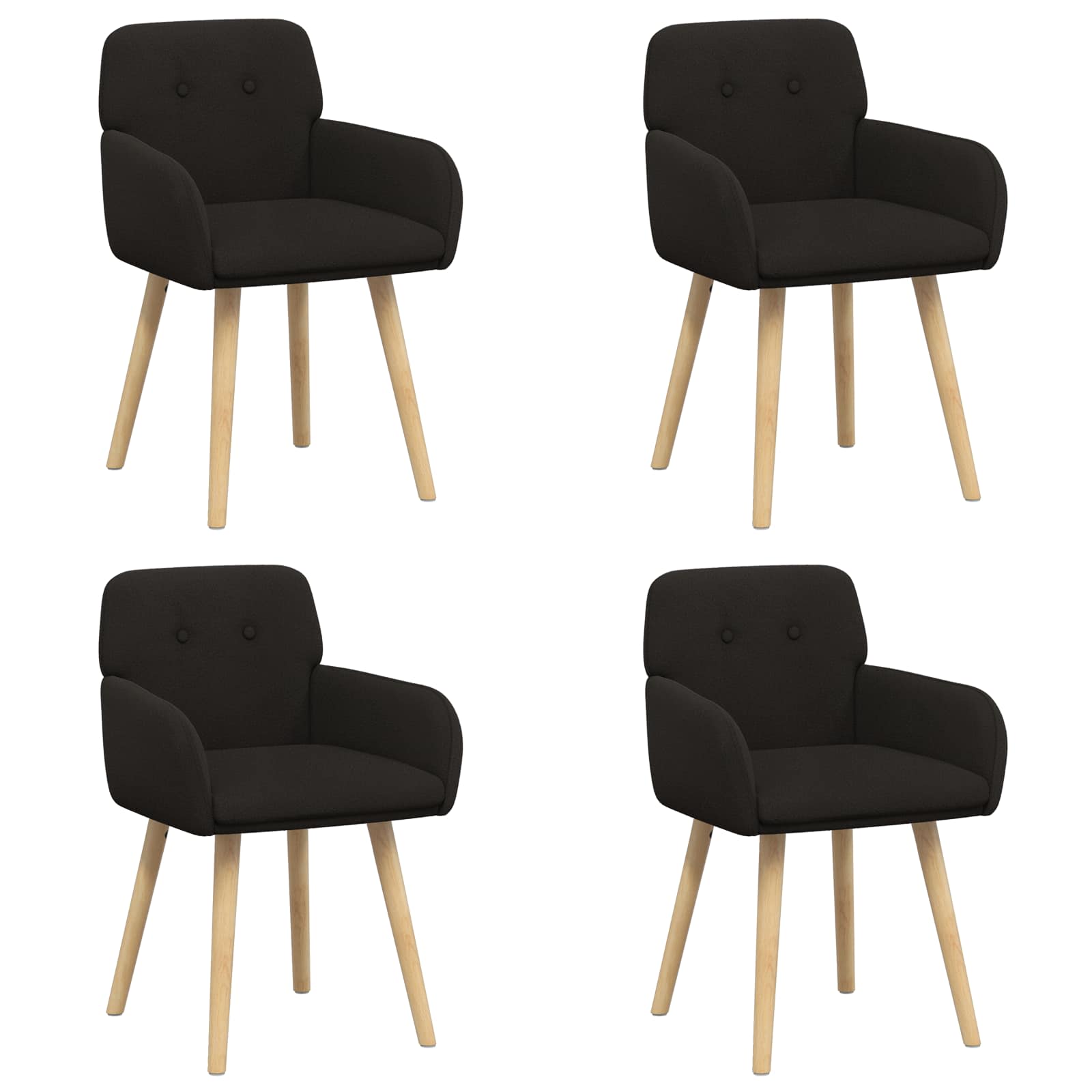 Matstolar 4 pcs Bouclé Svart 59 x 57 x 85 cm