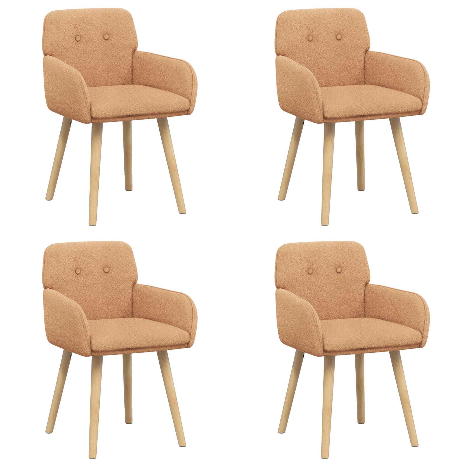Matstolar 4 pcs Bouclé Beige 59 x 57 x 85 cm
