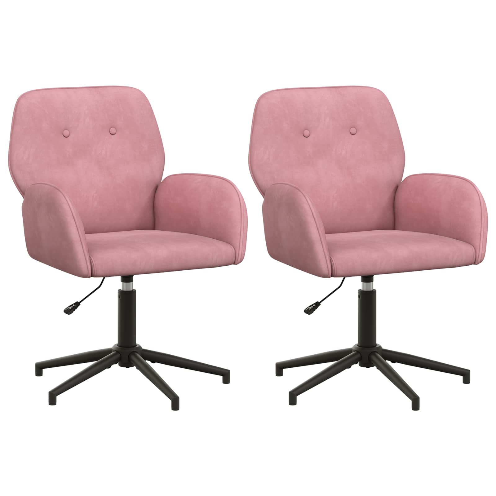 Svängbara skrivbordsstolar 2 st 54 x 55 x 90 cm Rosa Sammet