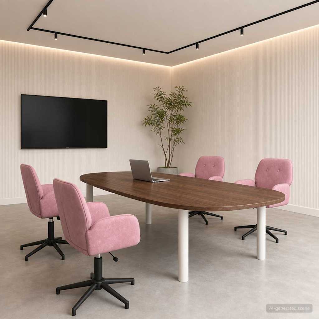 Svängbara skrivbordsstolar 4 st 54 x 55 x 90 cm Rosa Sammet