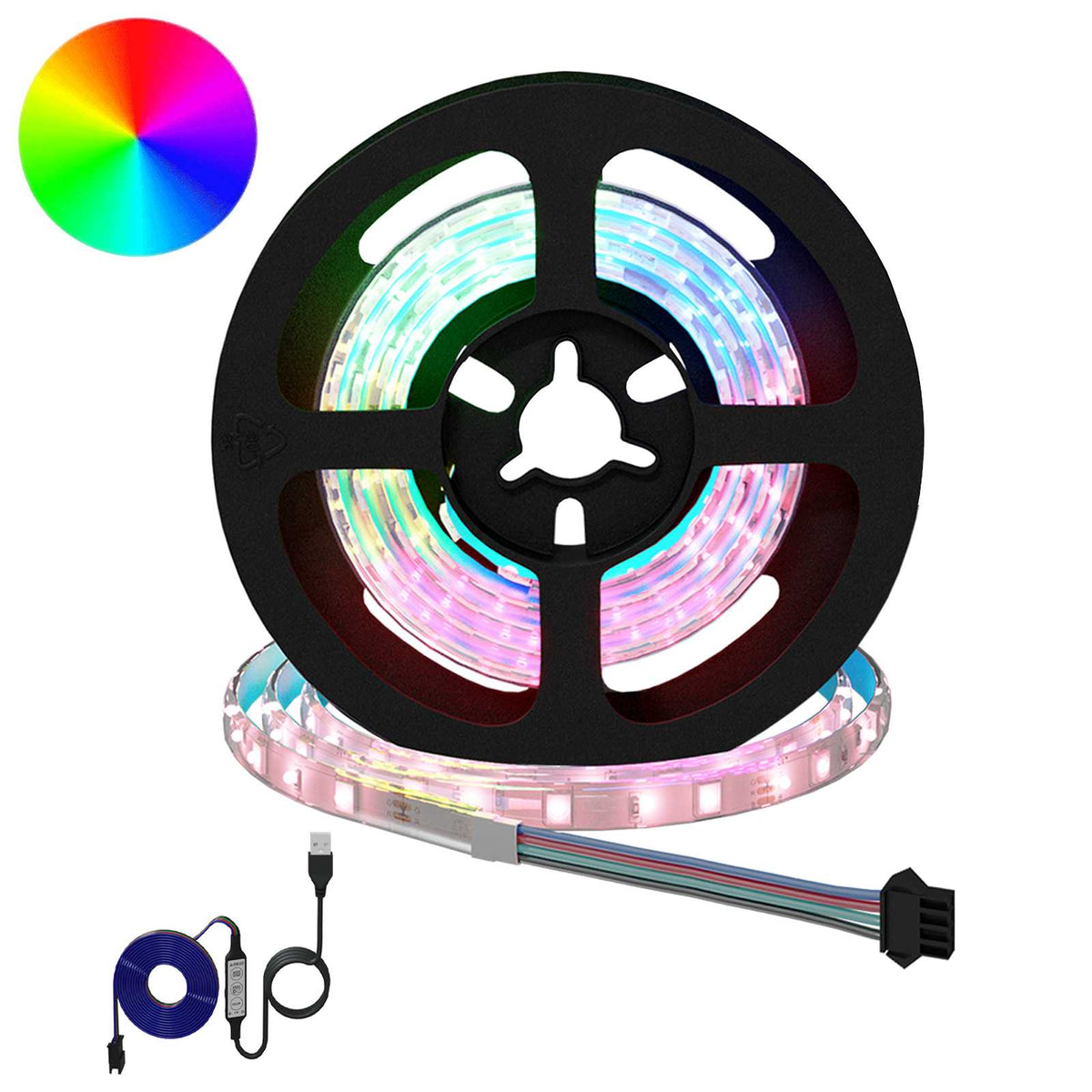 LED Band 2 st Svart och Transparent Koppar och plast