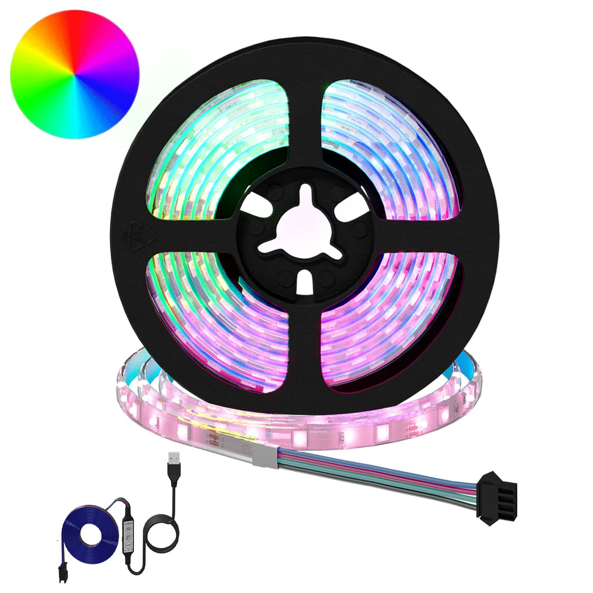 LED Band 2 st Svart och Transparent Koppar och plast