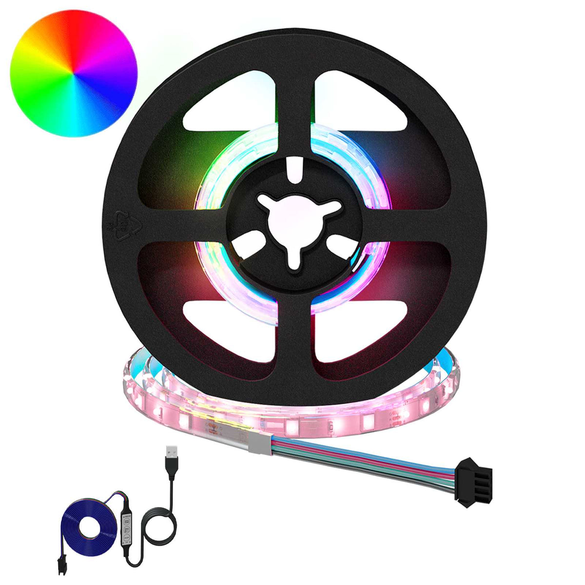LED Band 2 st Svart och Transparent Koppar och plast