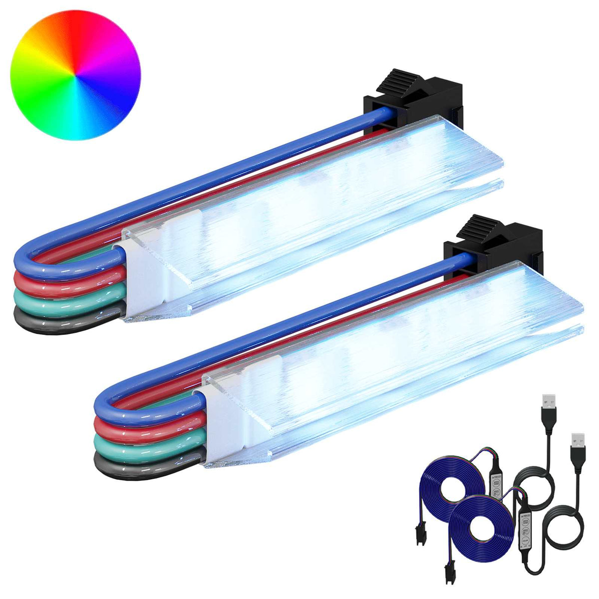 LED Band 2 st Svart och Vitt Koppar och plast