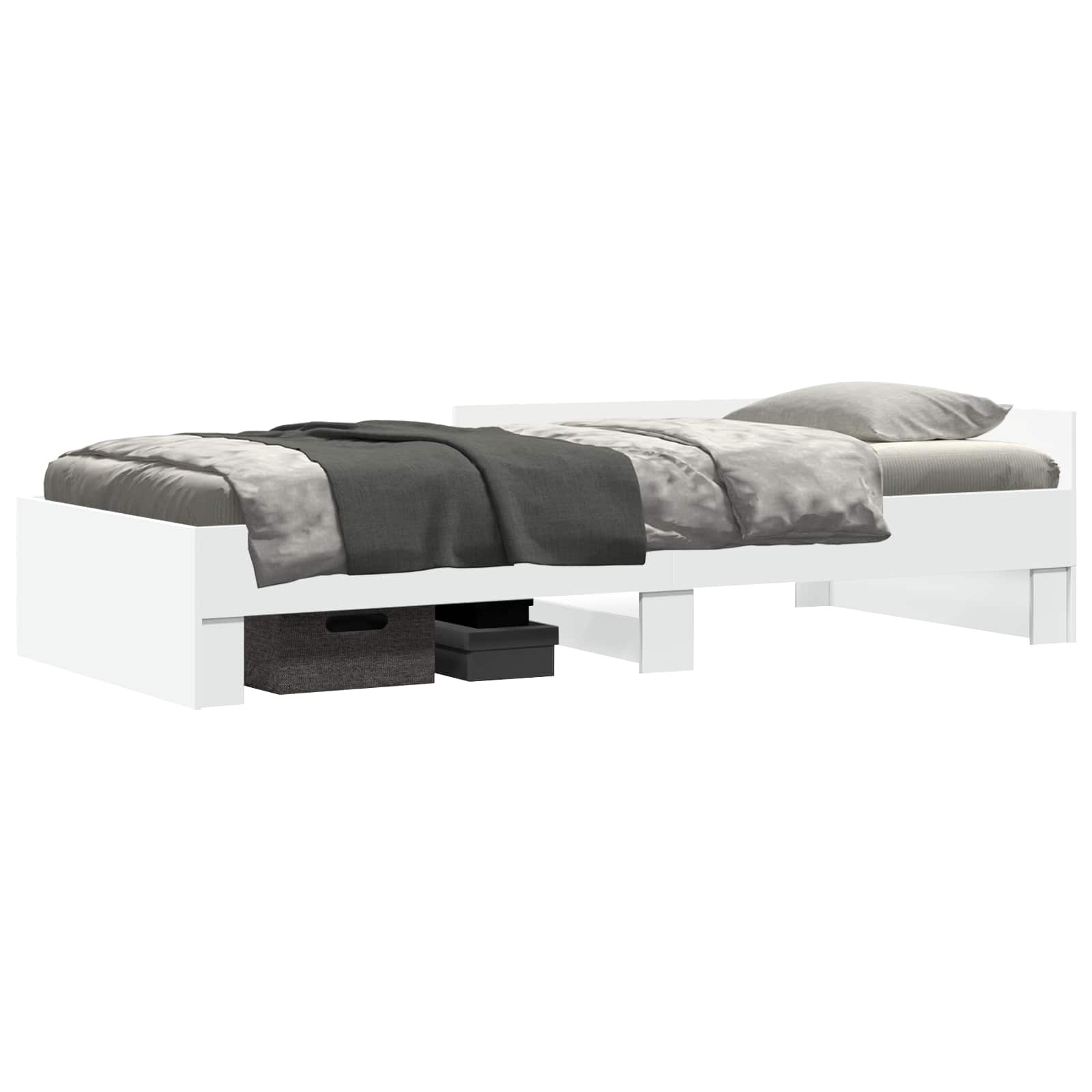 Sängram med huvudgavel Vit 80 x 200 cm Konstruerat trä