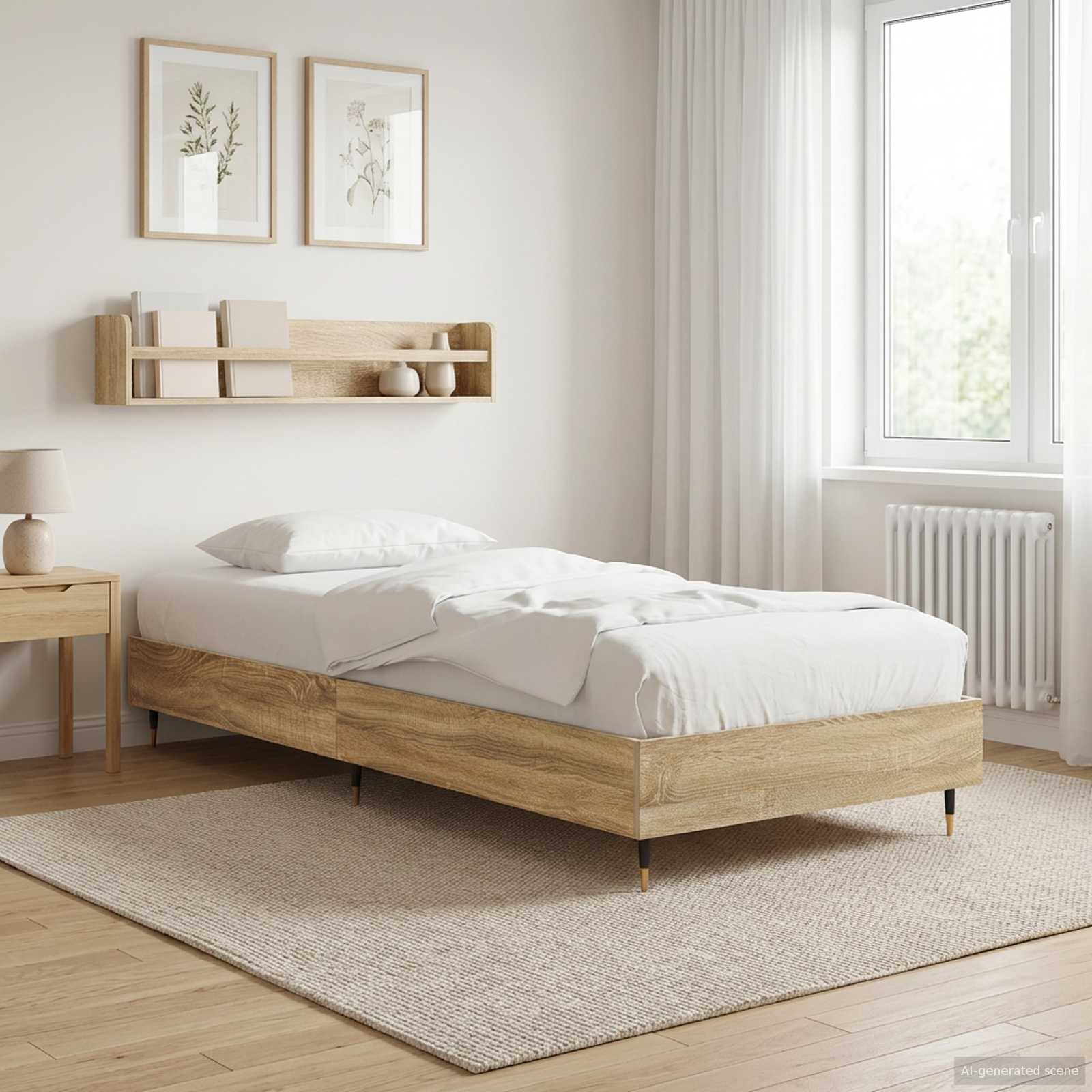 Sängram Sonoma-ek 80 x 200 cm Konstruerat trä