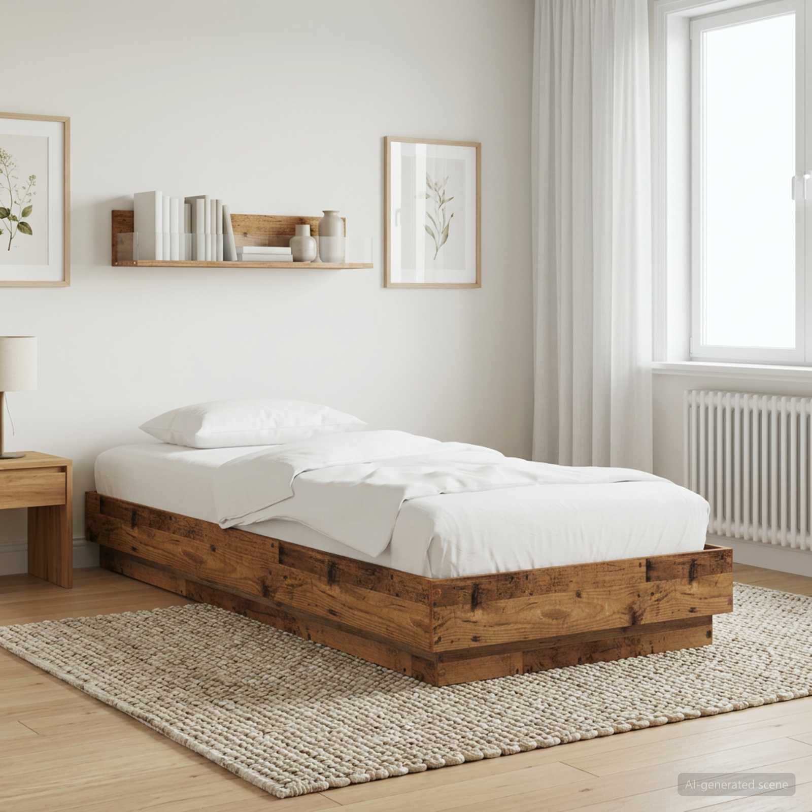 Golvsängsram Gammalt trä 80 x 200 cm Konstruerat trä